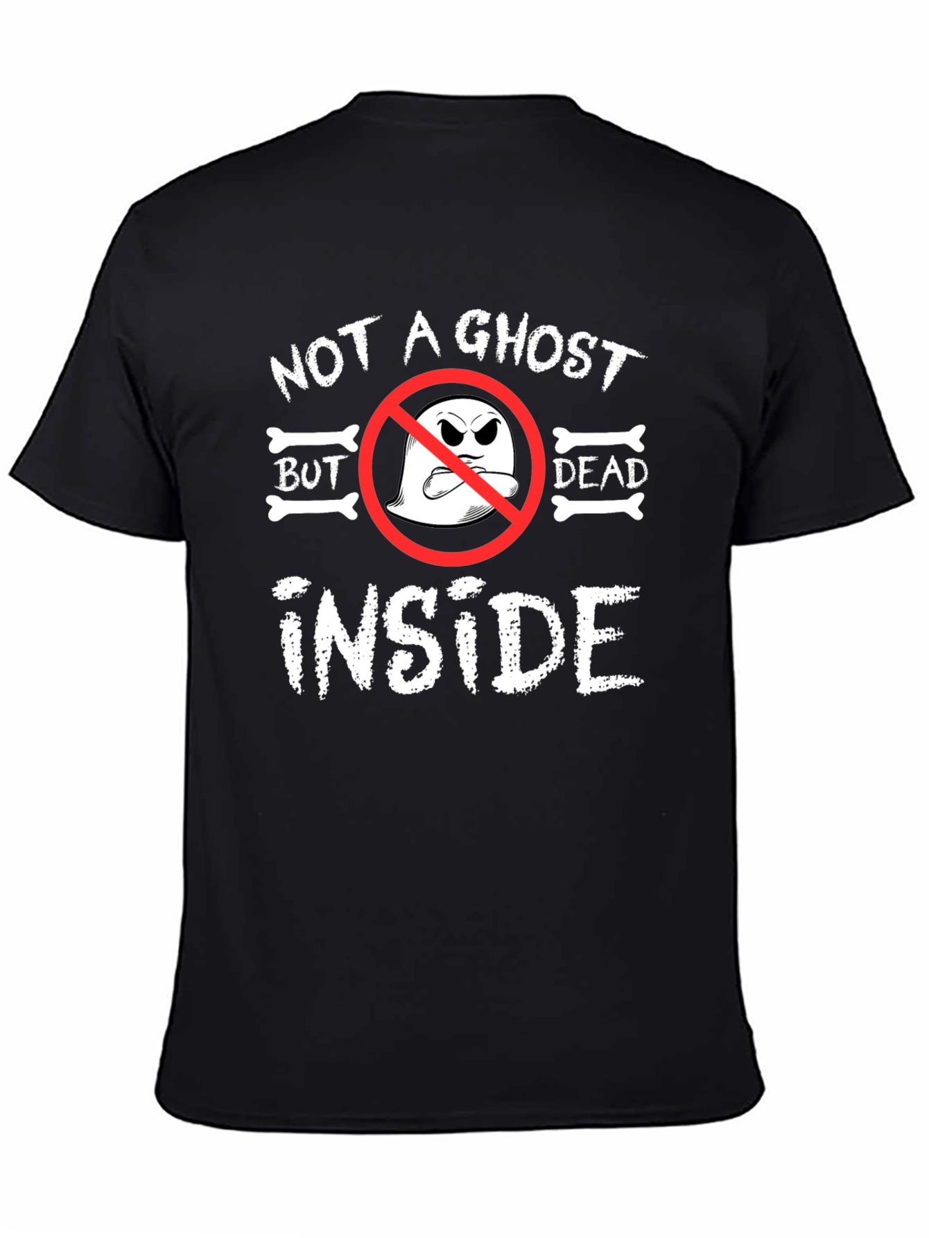 Black Not a Ghost Dead Inside Graphic Tee - Unisex Black T-Shirt view 4