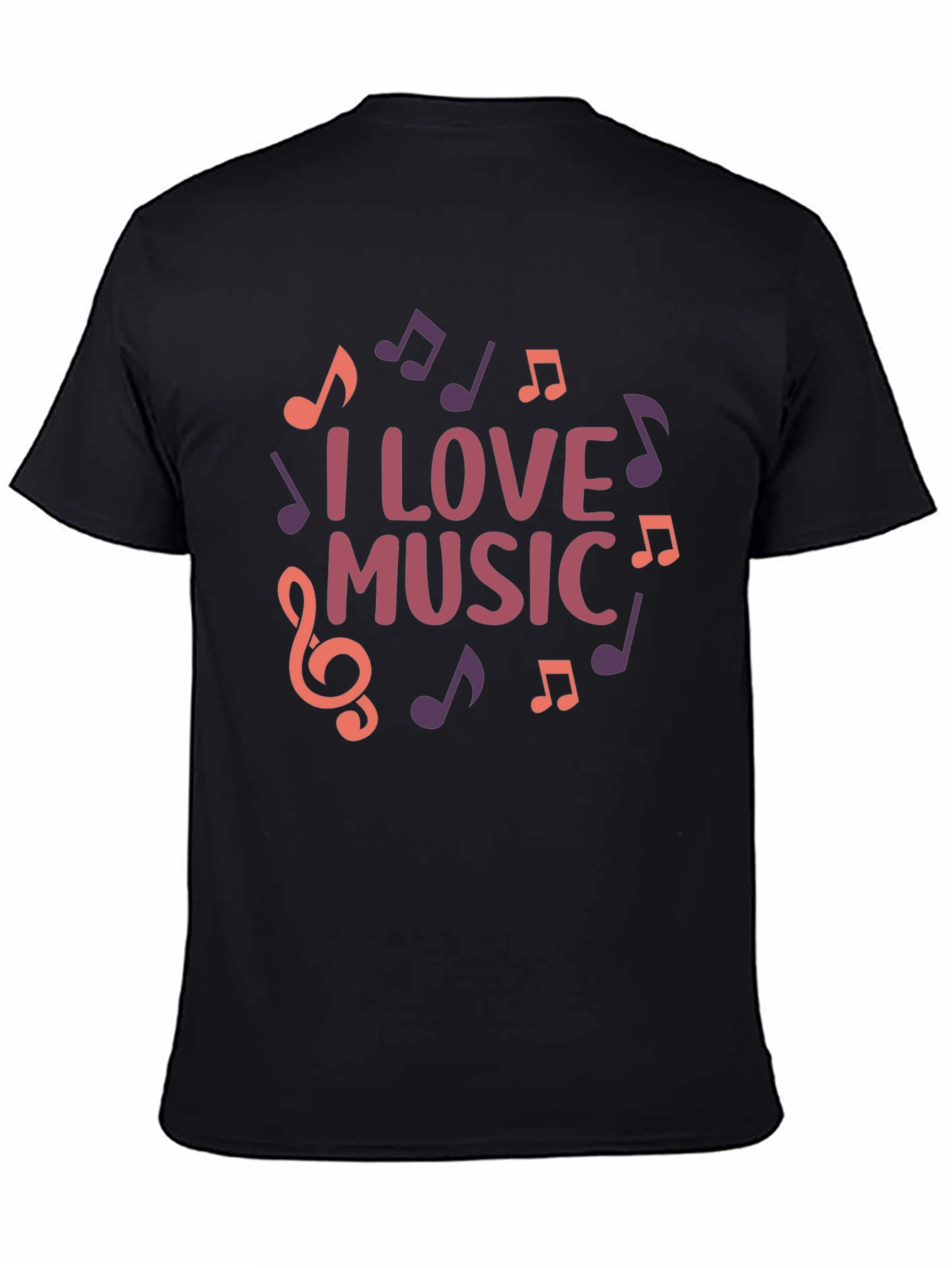 Black I Love Music Graphic Tee - Black T-Shirt view 4
