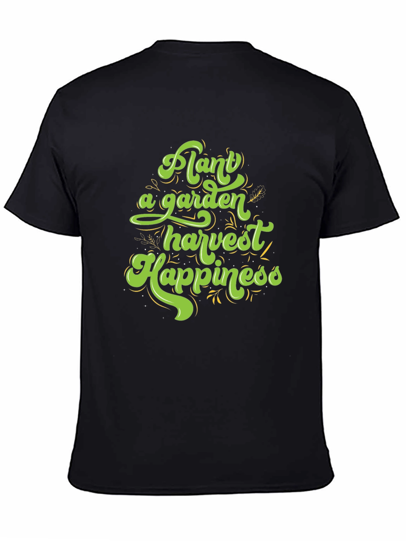 Black Plant a Garden Harvest Happiness Graphic T-Shirt view 4