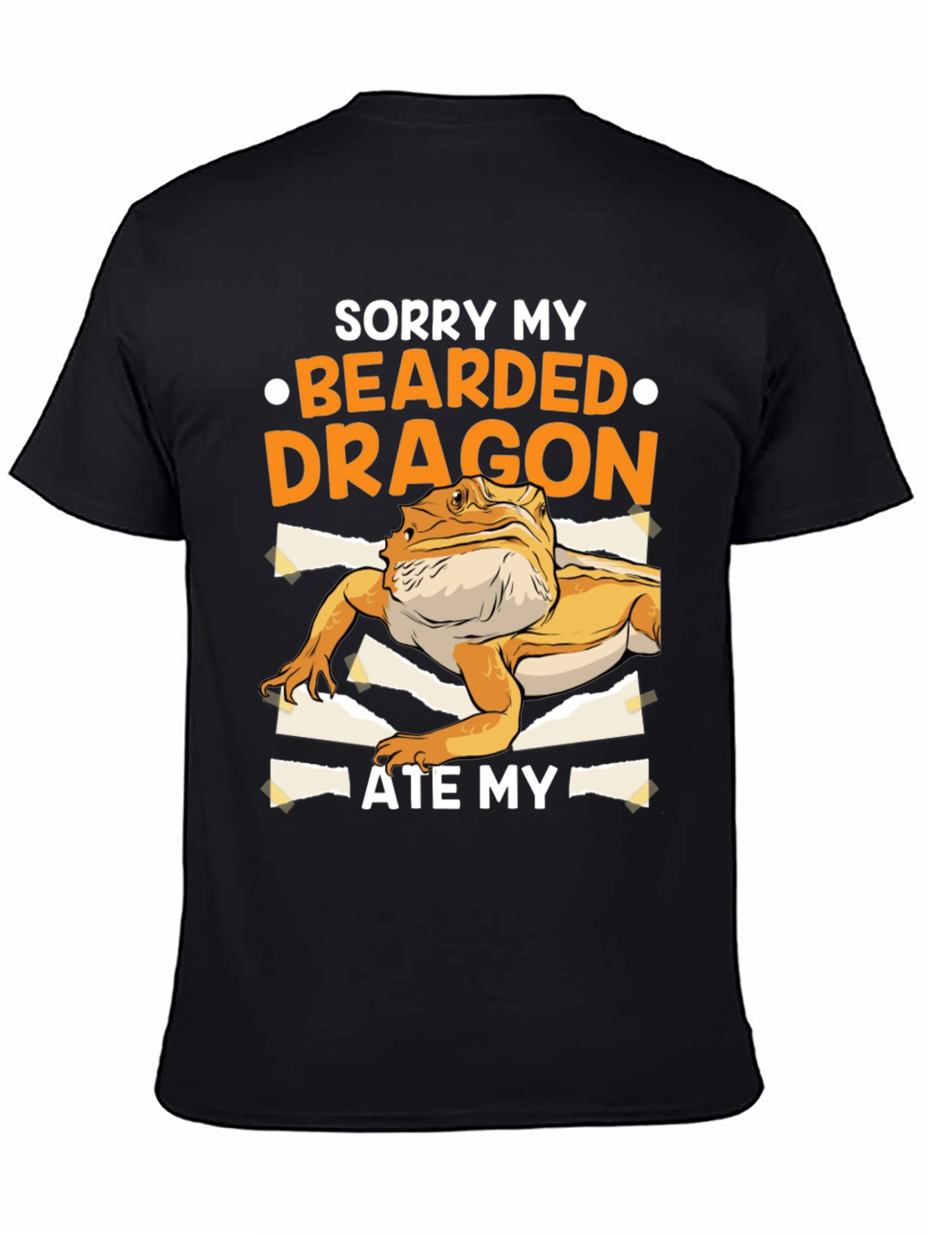 Black Bearded Dragon Ate My Homework T-Shirt Funny Lizard Lover Tee view 4