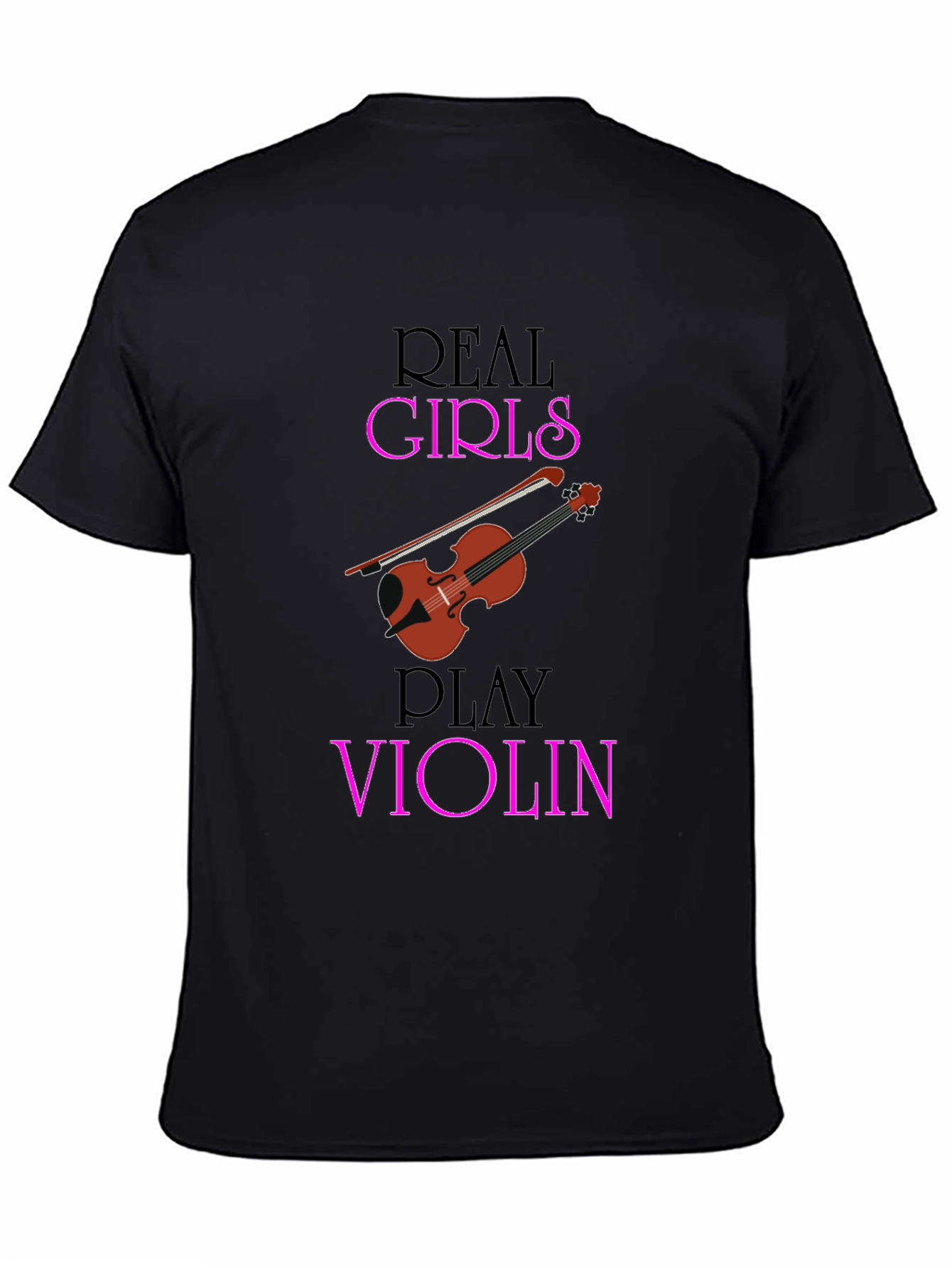Black Real Girls Play Violin T-Shirt - Music Lover Tee view 4
