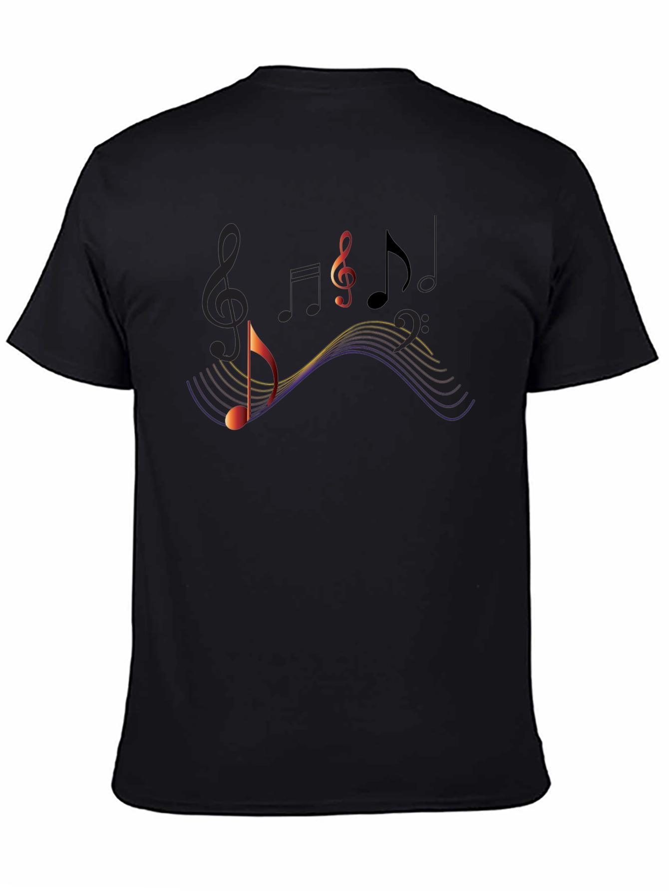 Black Musical Notes Graphic Tee view 4