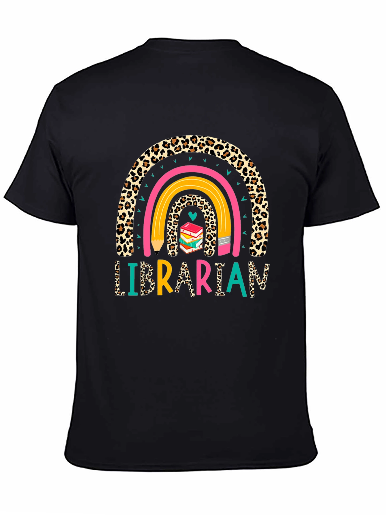 Black Librarian Rainbow T-Shirt view 4