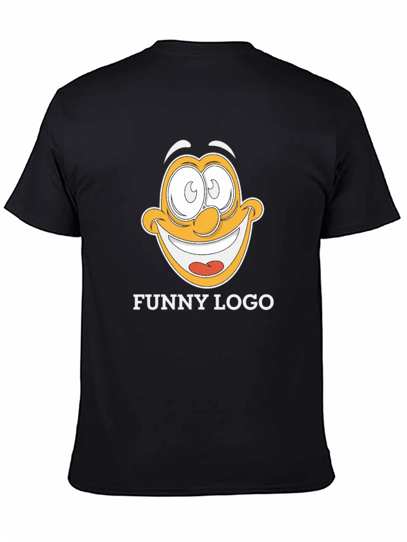 Black Funny Logo Graphic Black T-Shirt view 4