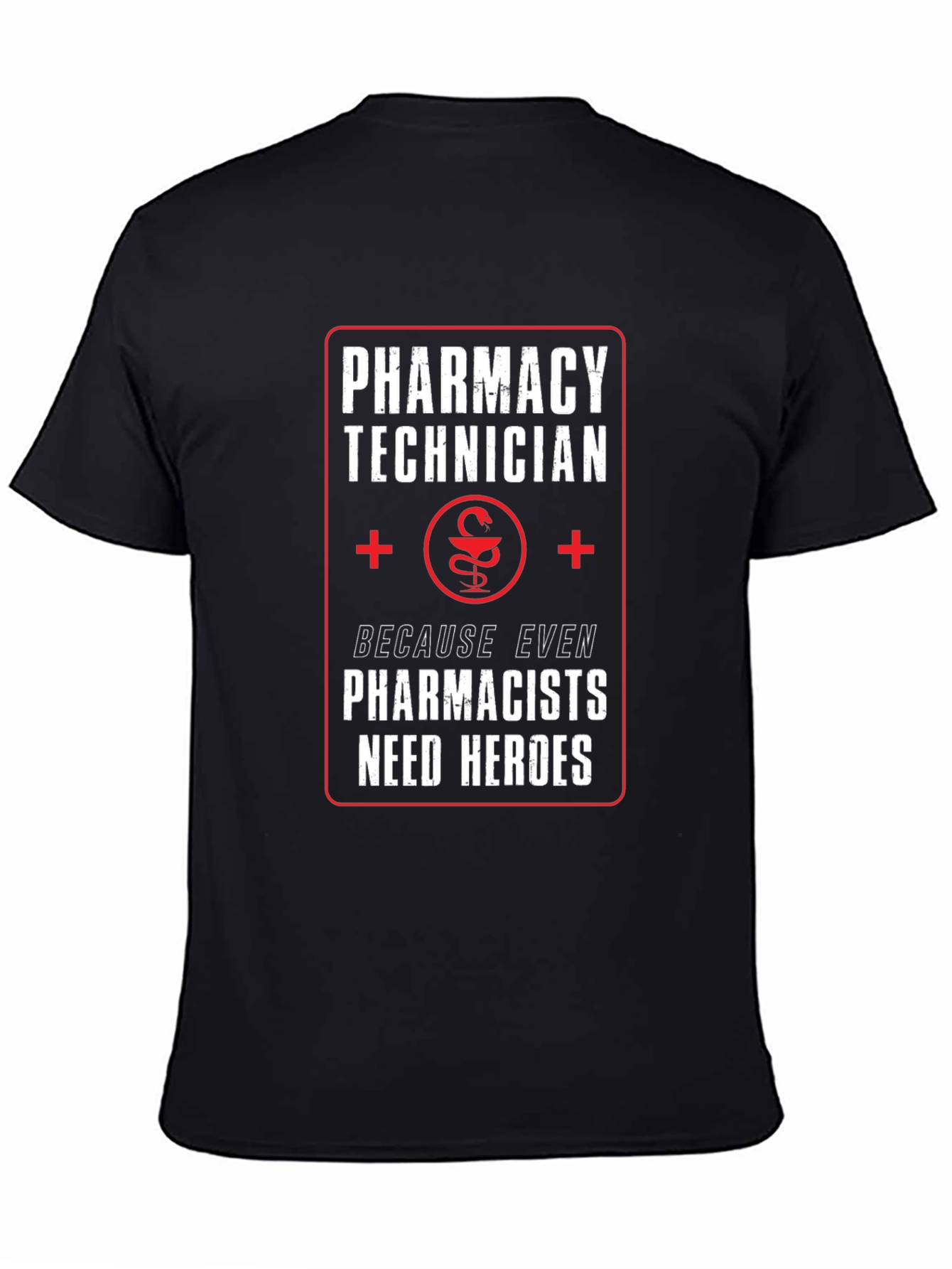 Black Pharmacy Technician Hero T-Shirt view 4