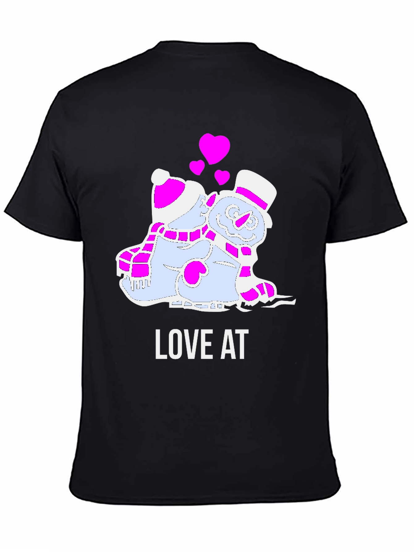 Black Love at First Ice: Snowman Couple T-Shirt view 4