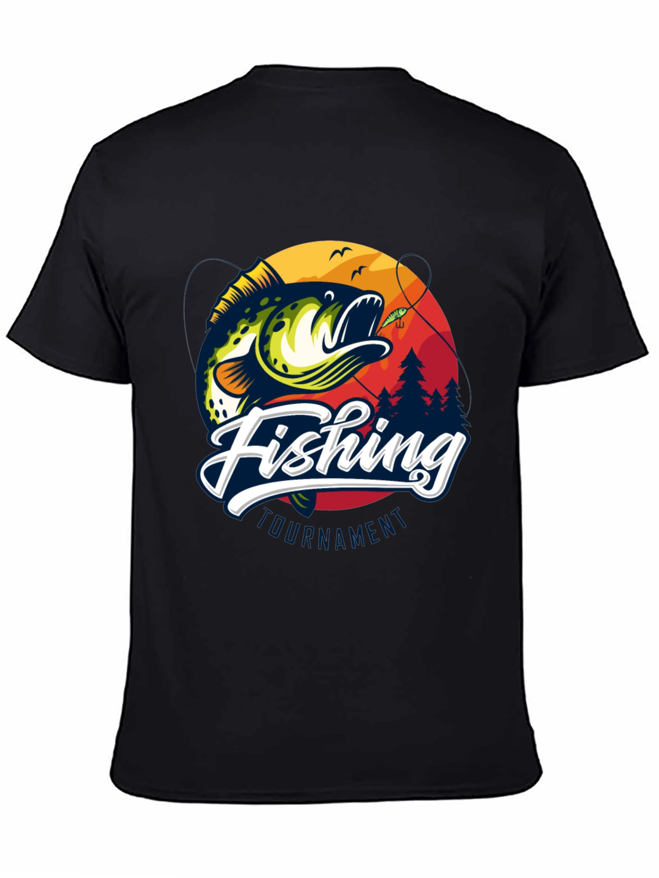 Black Fishing Tournament Black Graphic Tee view 4
