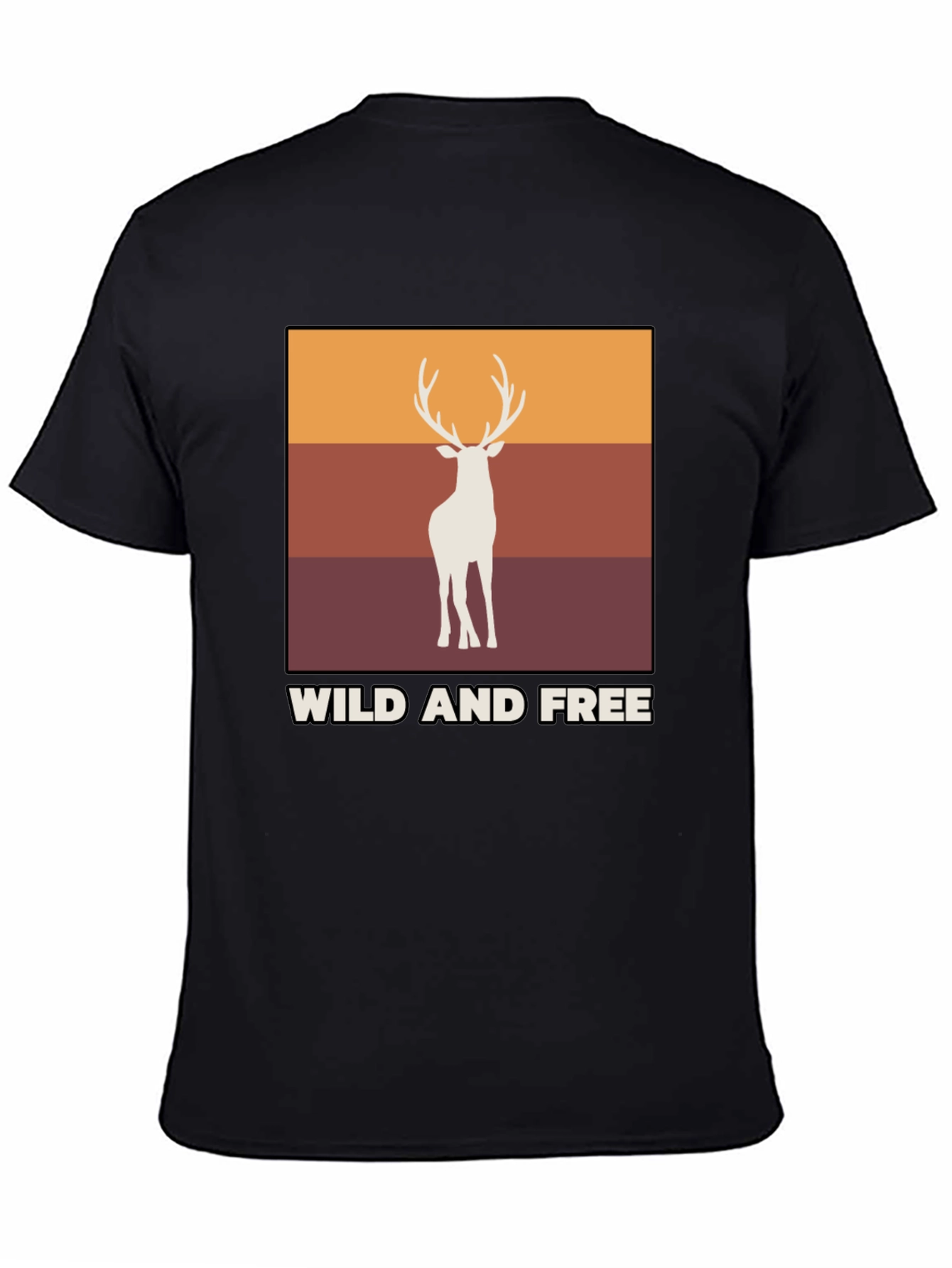 Black Wild and Free Deer Graphic Tee view 4