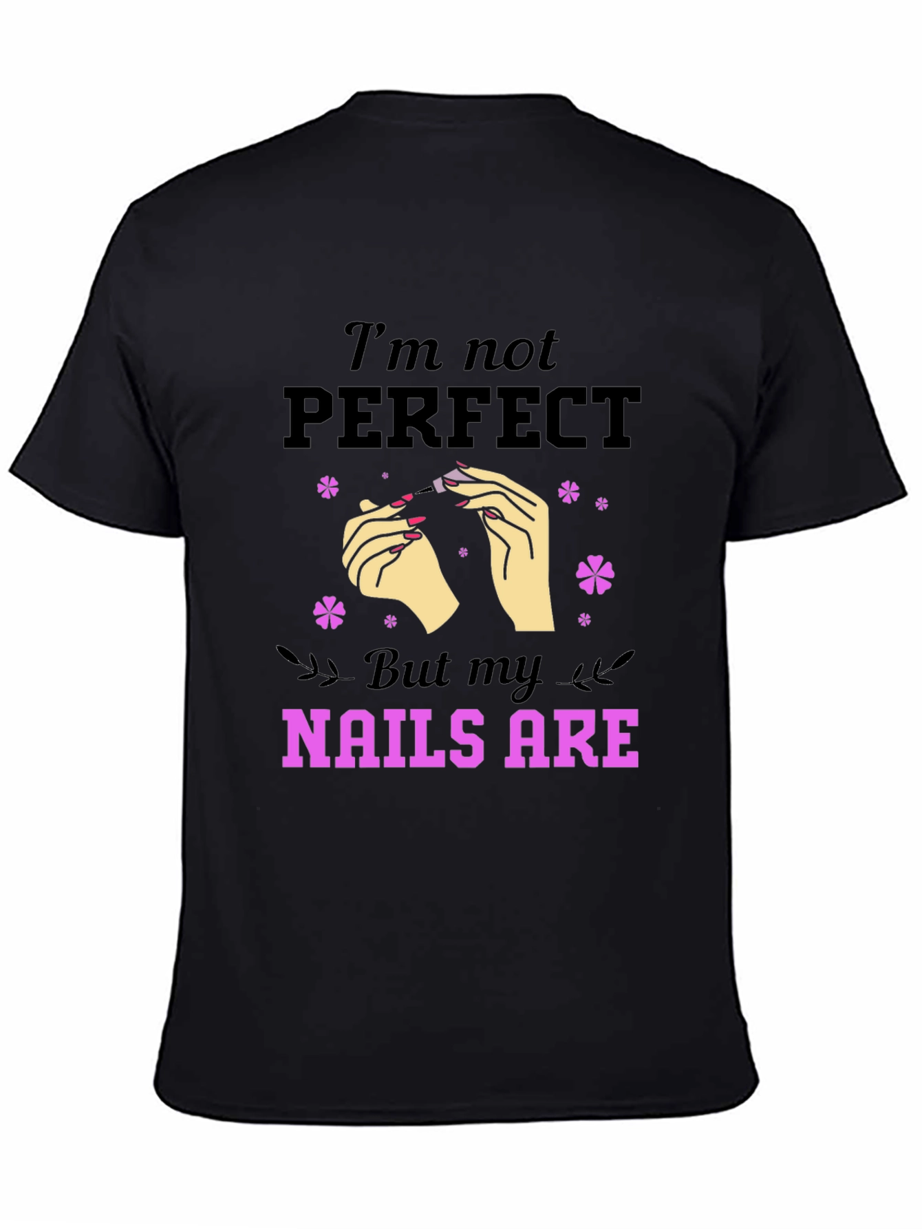 Black Funny Nail Art T-Shirt for Manicurists  view 4