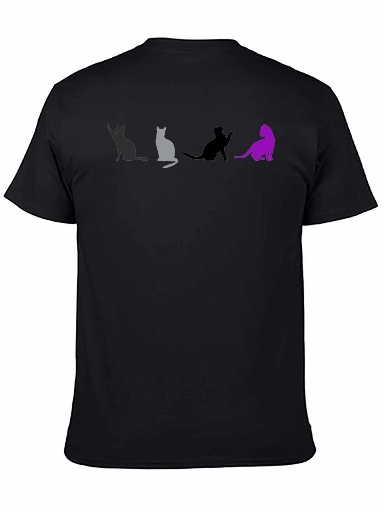 Black Cats Silhouette Graphic Tee - Unique T-Shirt Design view 4