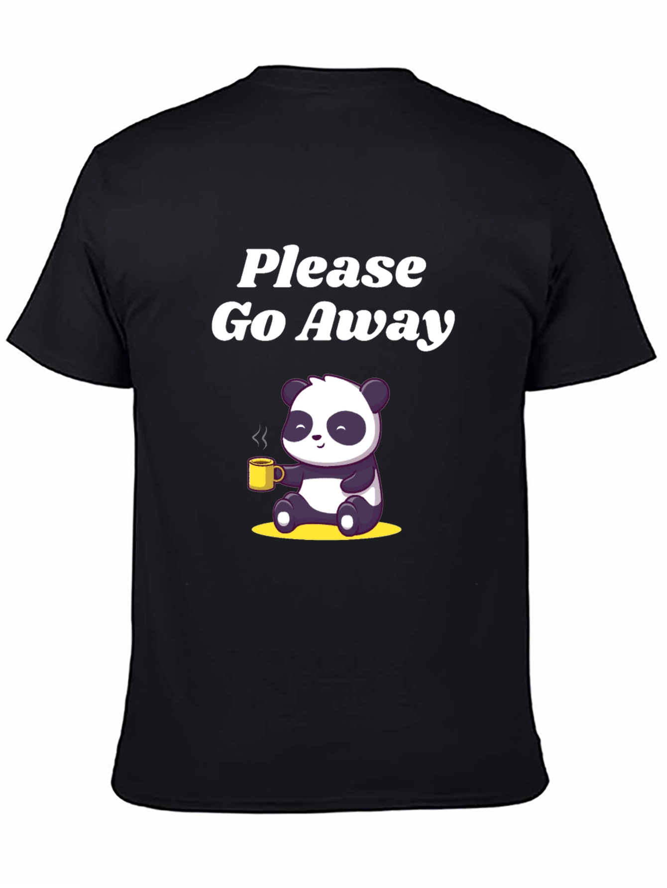 Black Funny Panda T-Shirt - Please Go Away! view 4