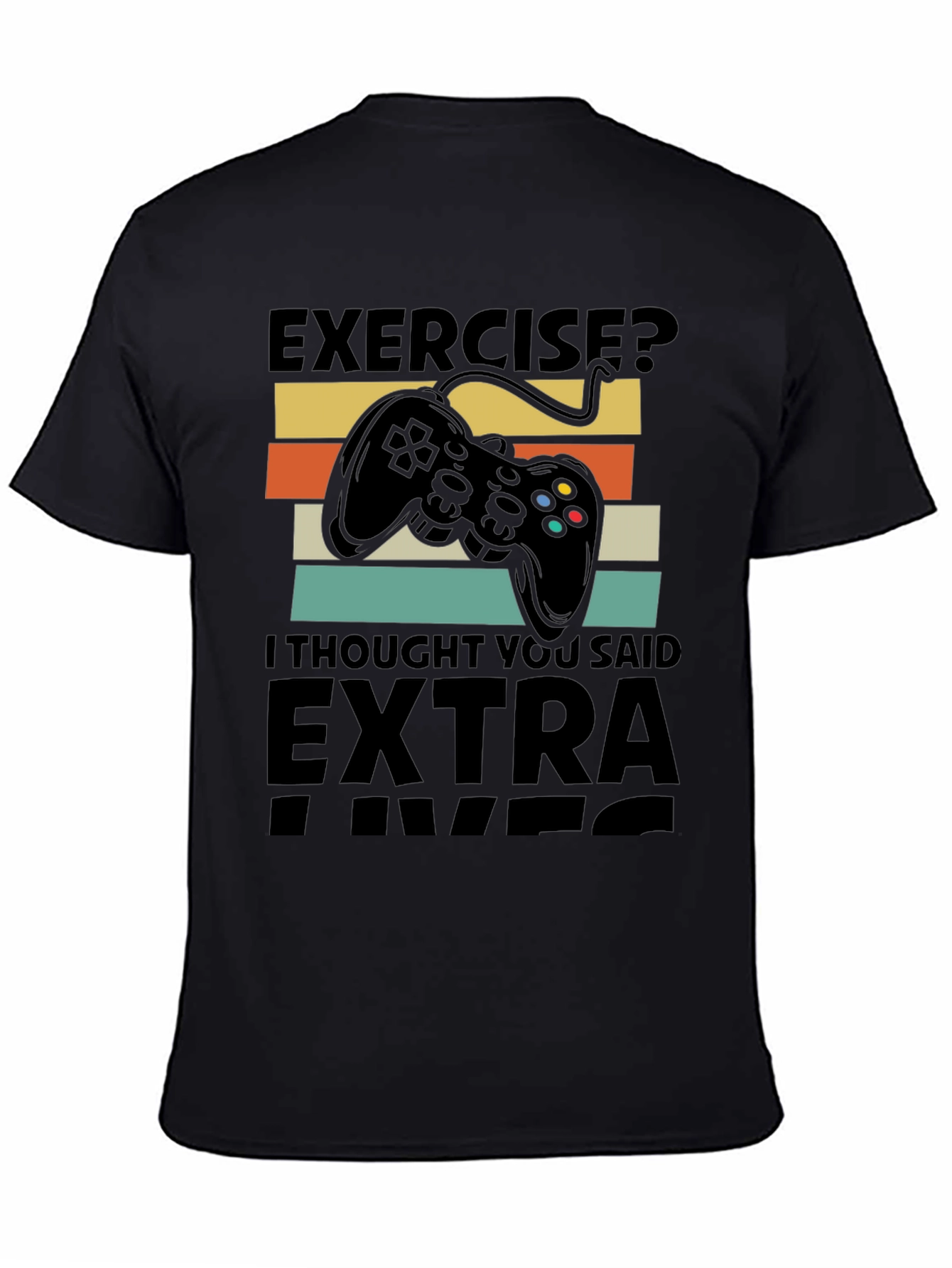 Black Extra Lives Gamer T-Shirt view 4