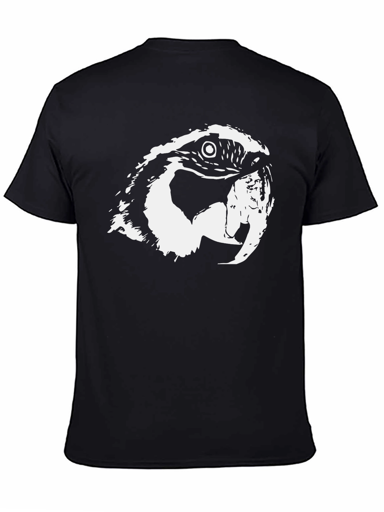 Black Parrot Graphic Tee - Black Cotton T-Shirt view 4
