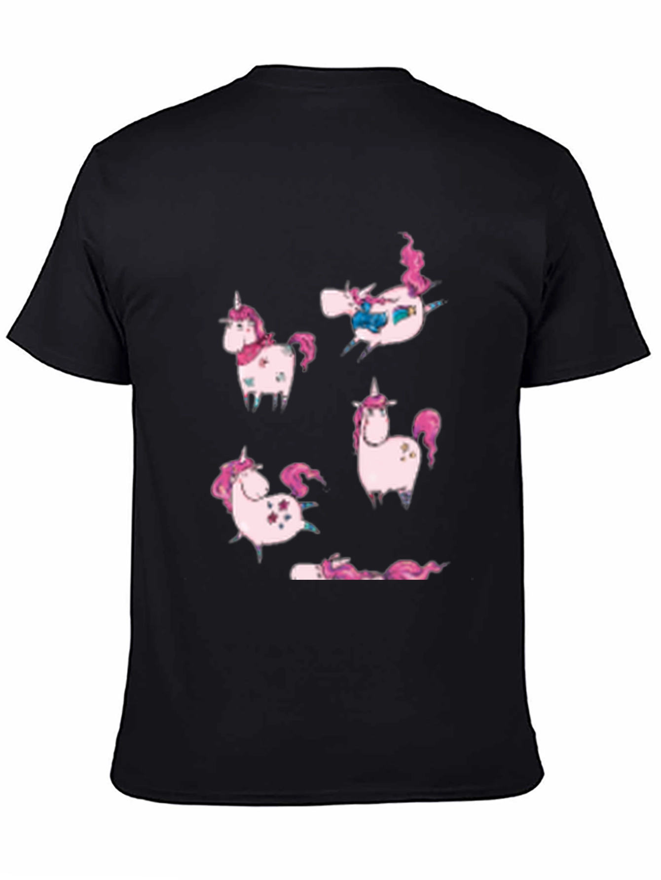 Black Unicorn Graphic Tee - Black Cotton Blend view 4