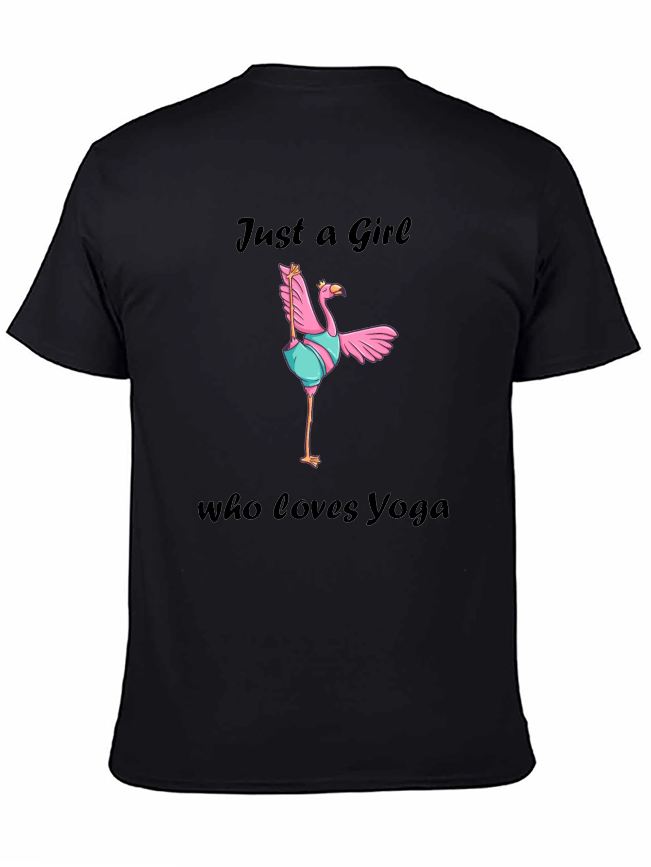 Black Yoga Flamingo Graphic Tee - Just a Girl Who Loves Yoga view 4