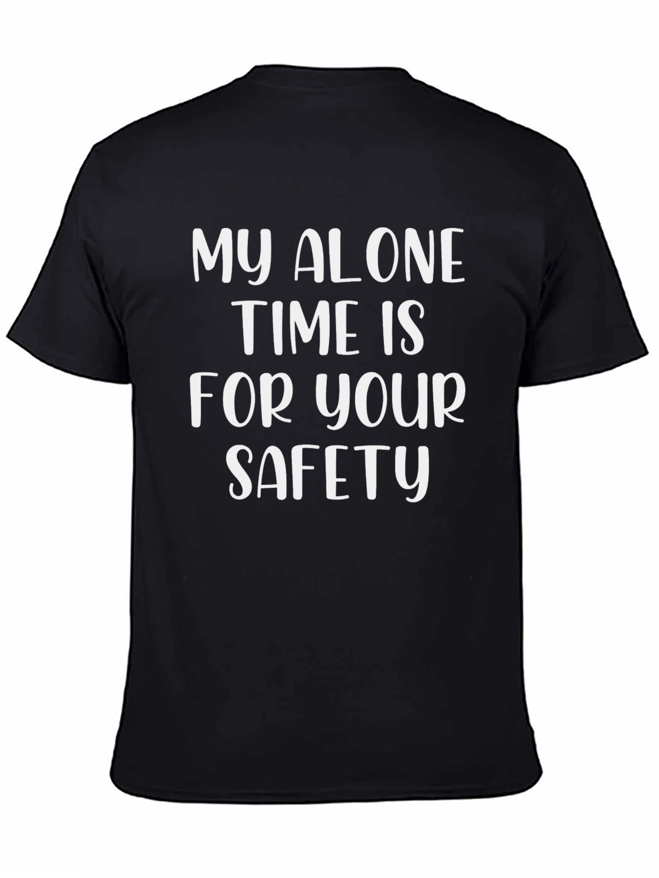 Black Alone Time Safety Slogan Tee - Mens Casual Short Sleeve view 4