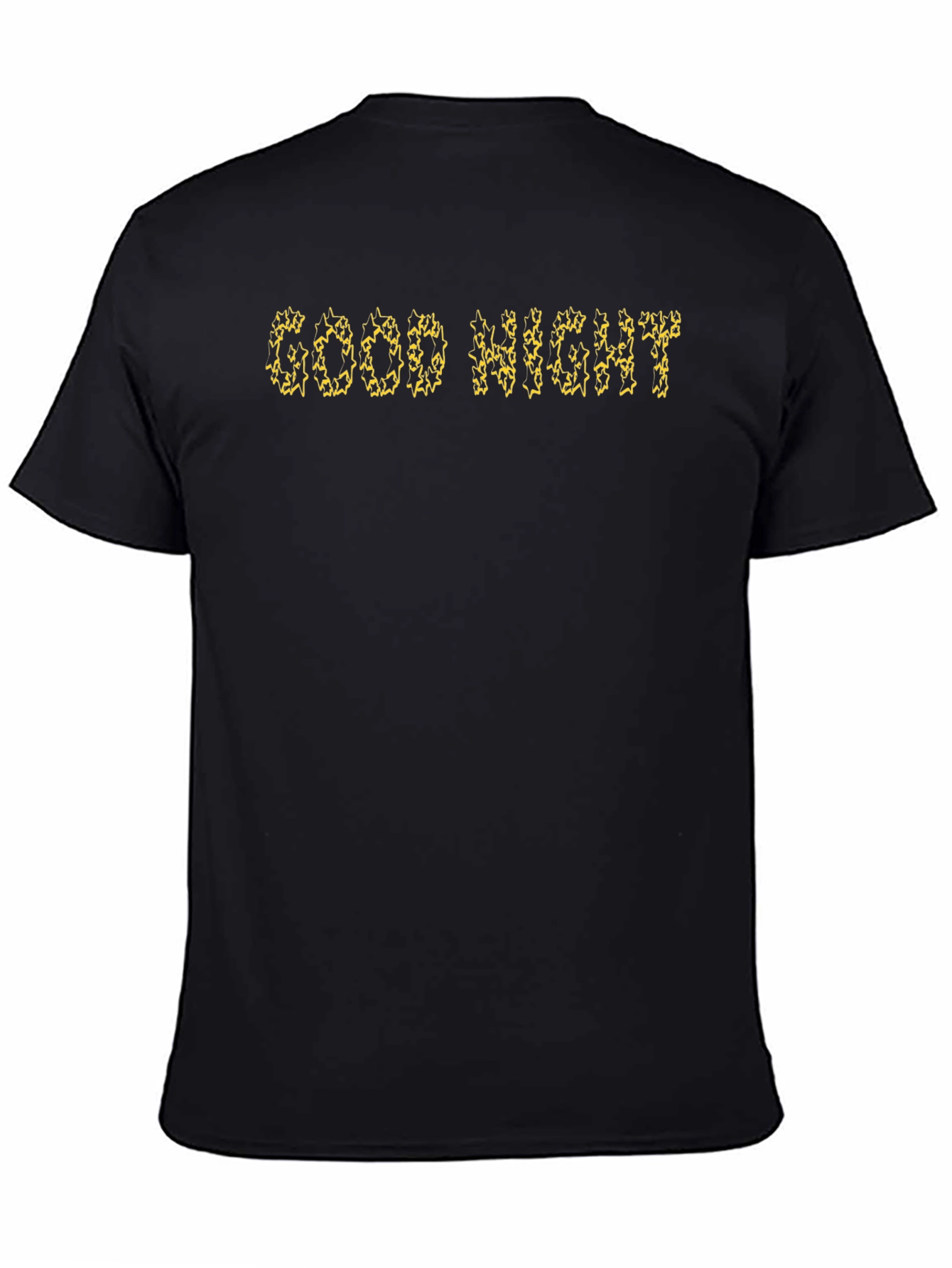 Black Good Night Black Crew Neck T-Shirt view 4