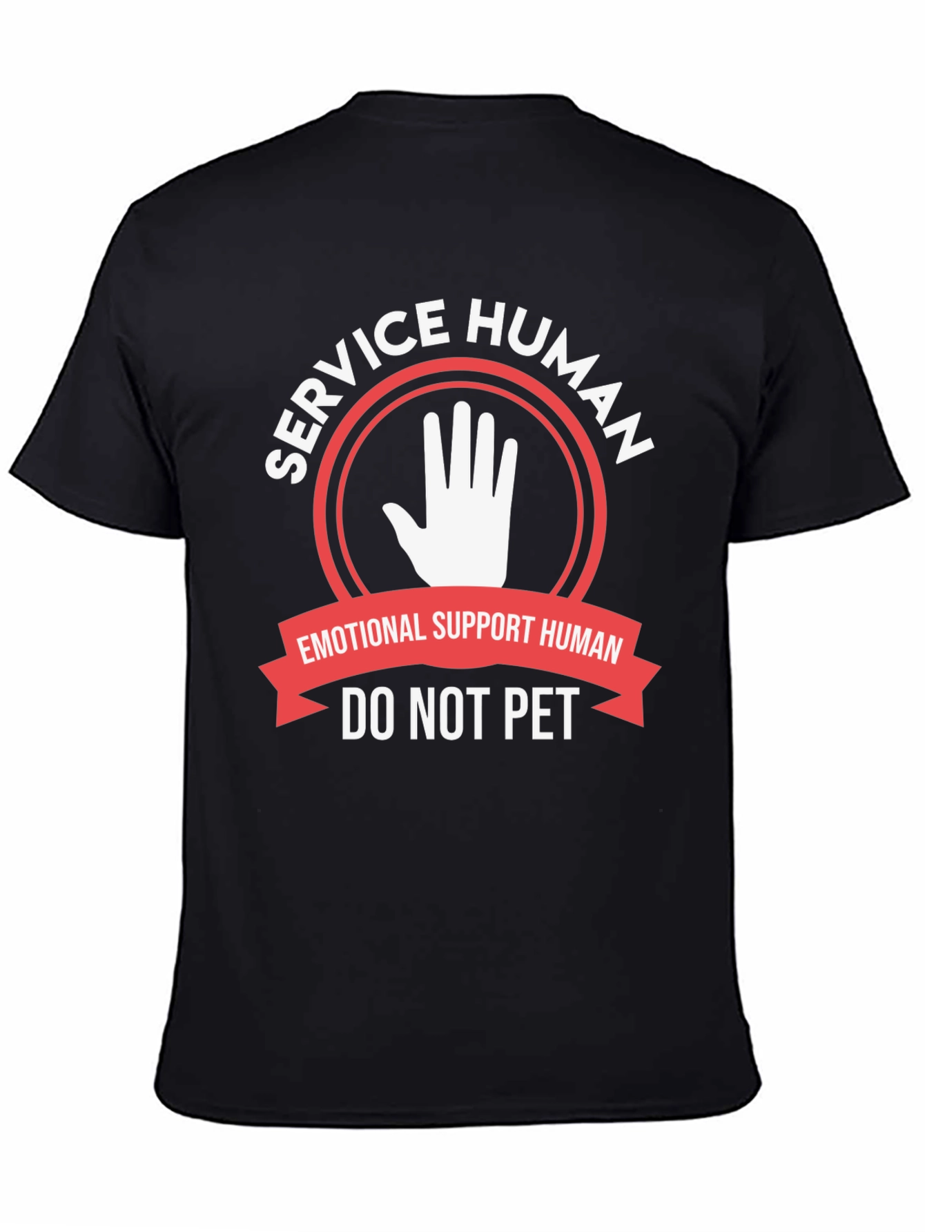 Black Service Human Emotional Support T-Shirt view 4