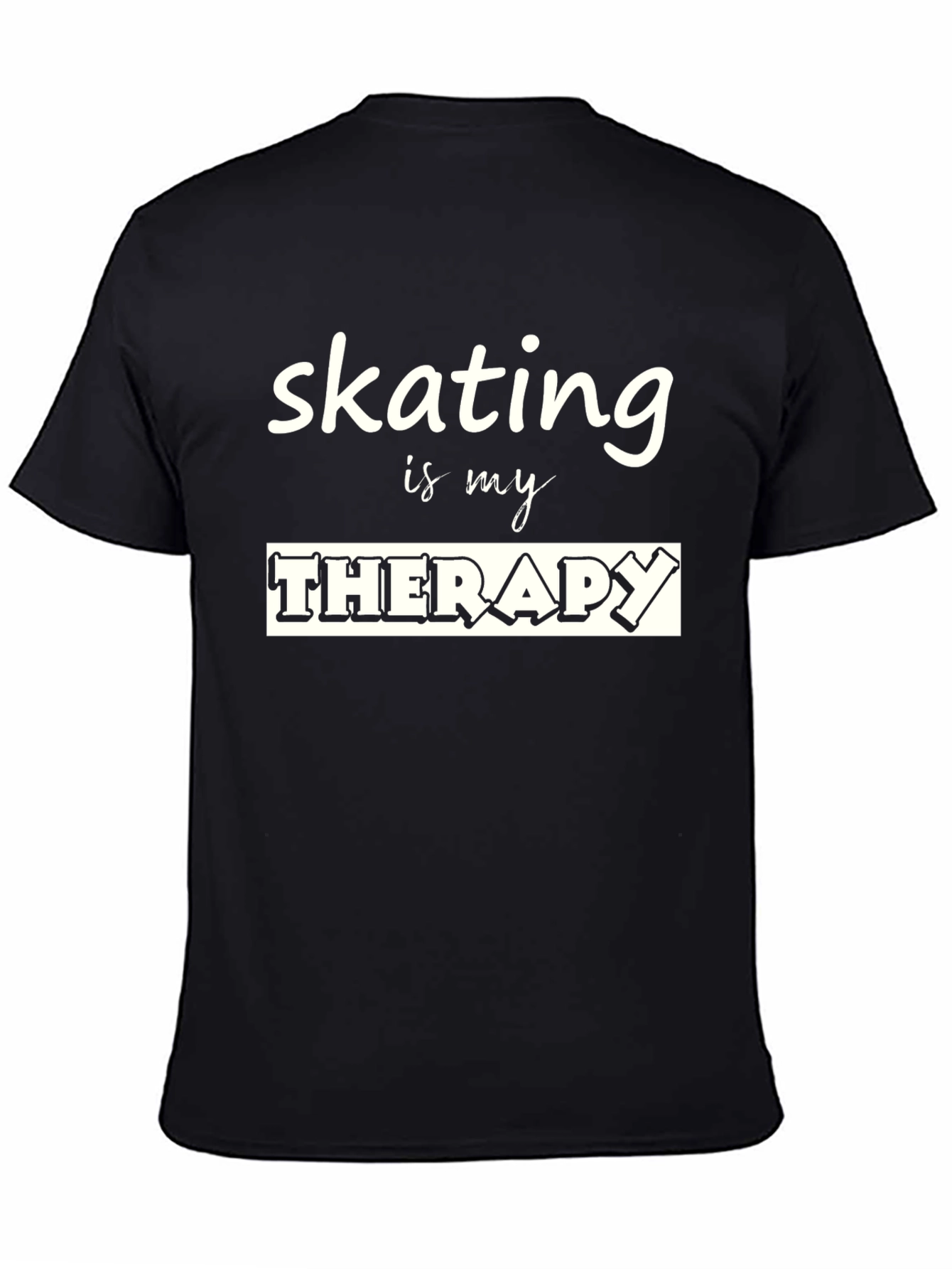 Black Skating is my Therapy Black Graphic T-Shirt view 4