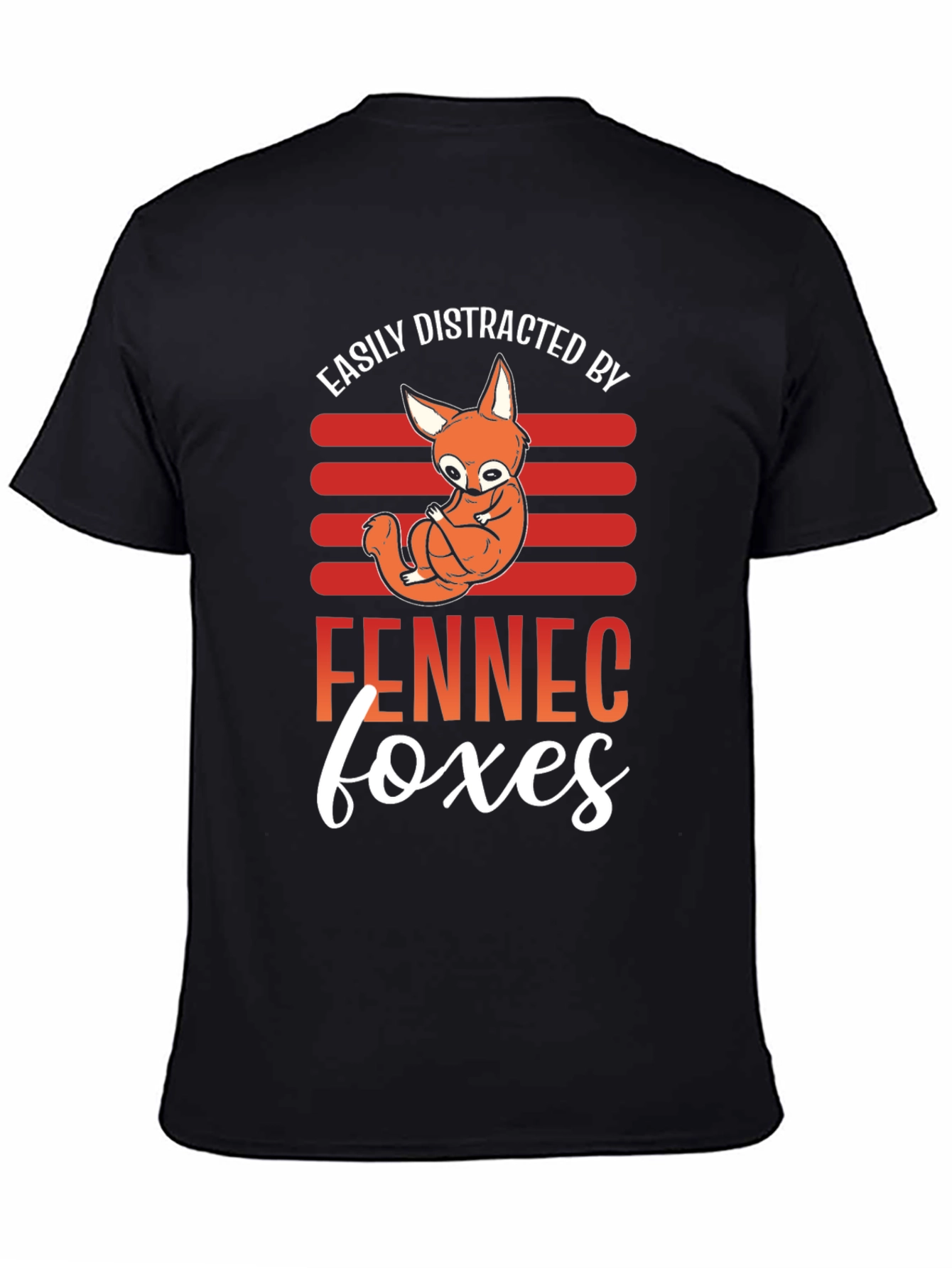 Black Fennec Fox Distraction T-Shirt view 4