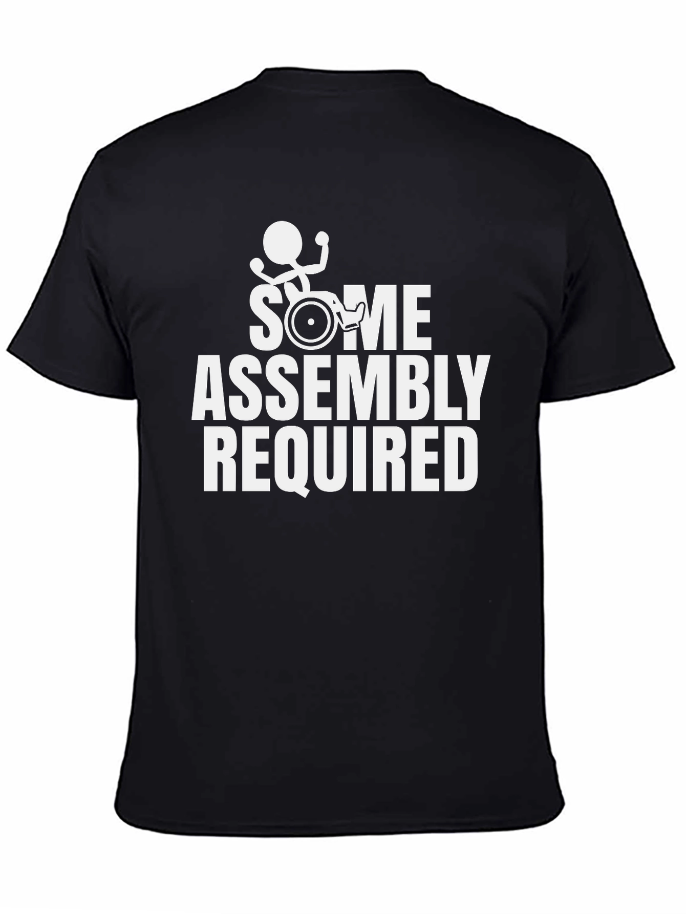 Black Some Assembly Required Funny Graphic T-Shirt view 4