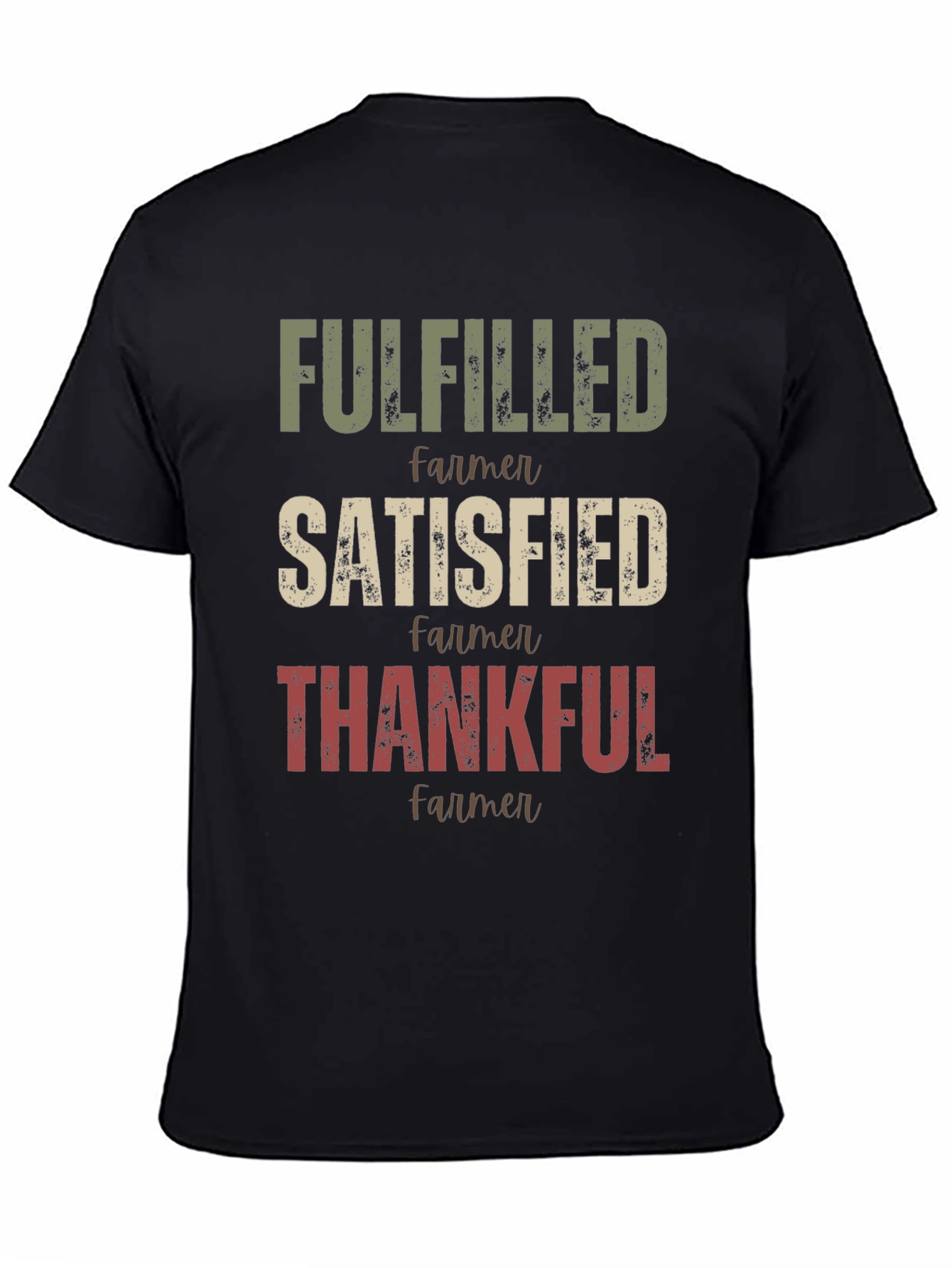 Black Fulfilled Farmer Graphic T-Shirt view 4