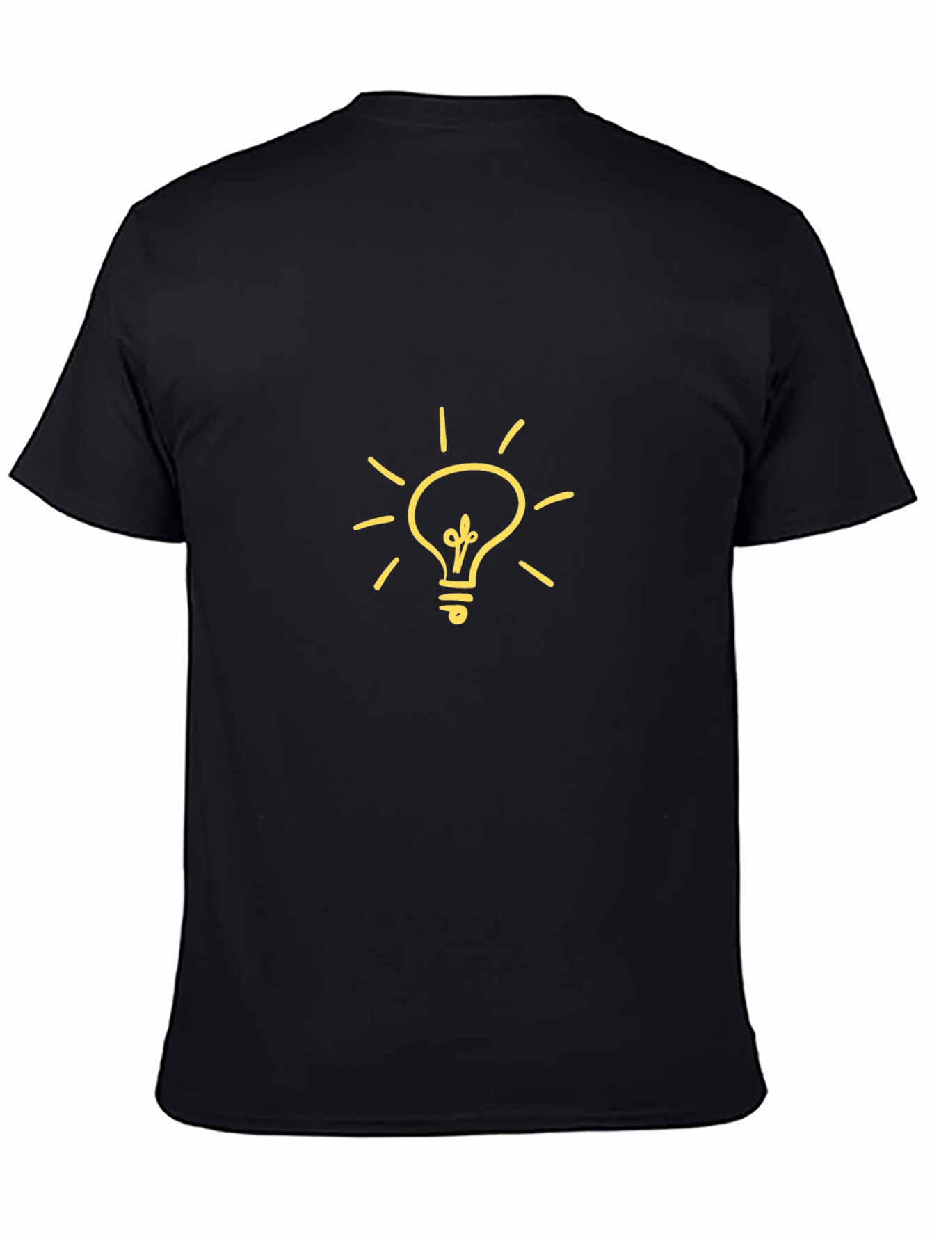 Black Idea Bulb Graphic Tee - Black Cotton T-Shirt view 4