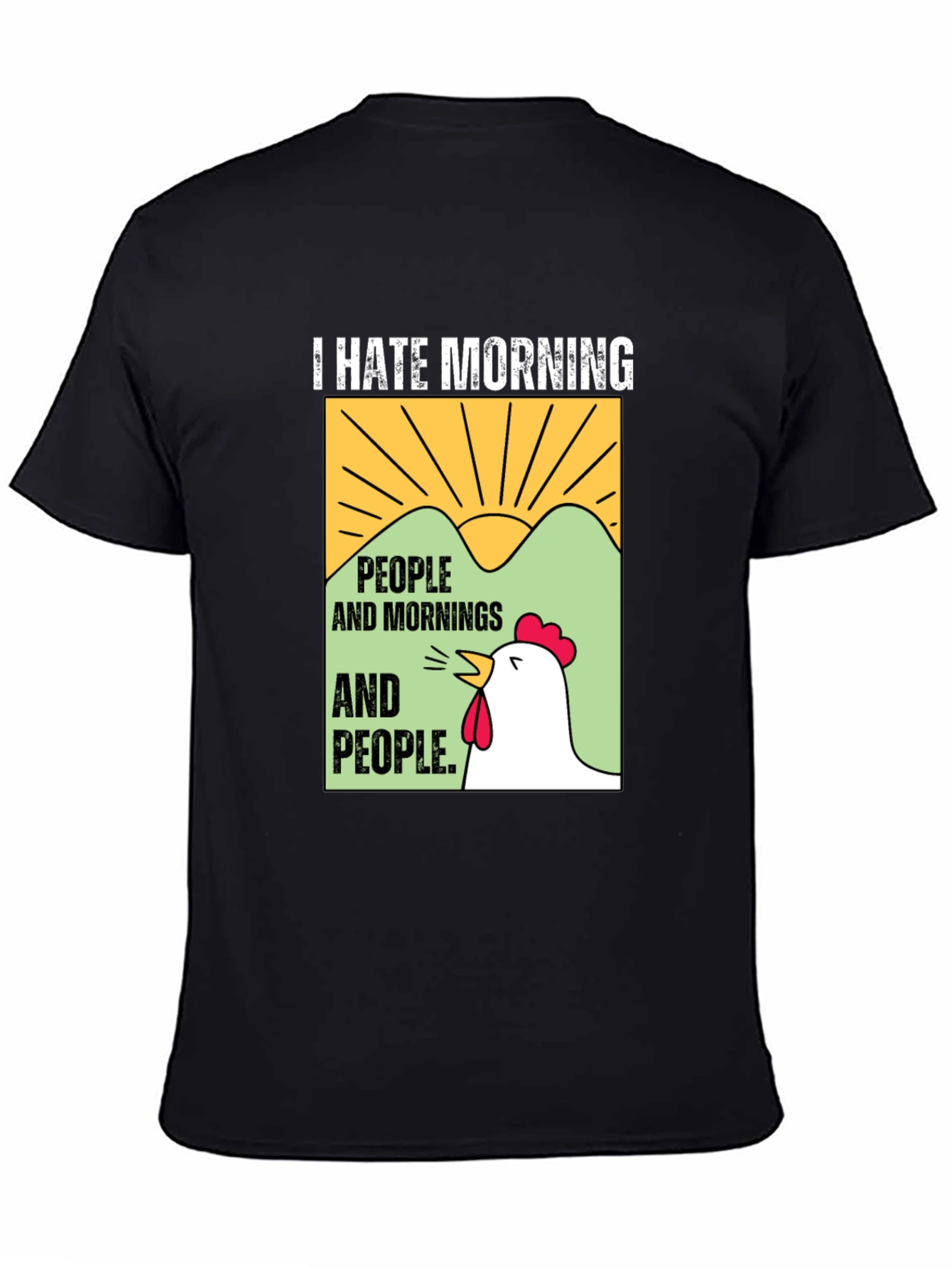Black I Hate Morning People T-Shirt view 4