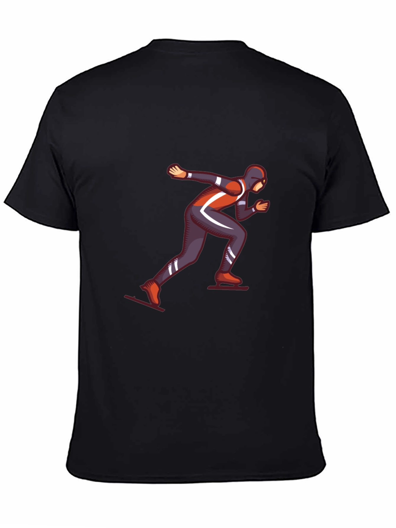 Black Speed Skater Graphic Tee - Black Cotton T-Shirt view 4