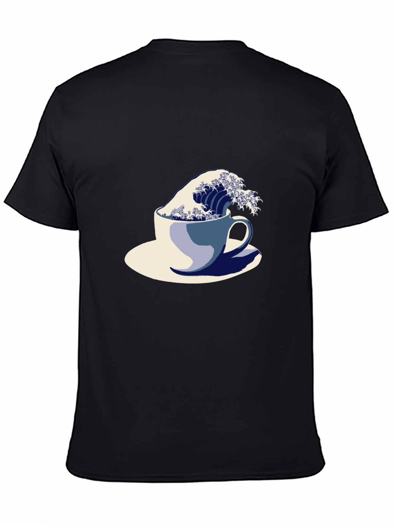 Black Wave in a Cup Graphic Tee - Unique Artistic Design view 4