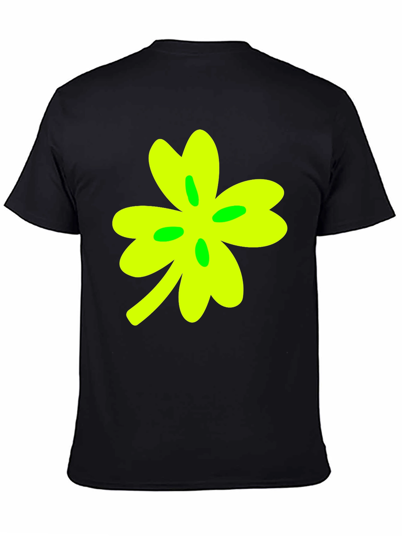 Black Lucky Clover Black T-Shirt view 4