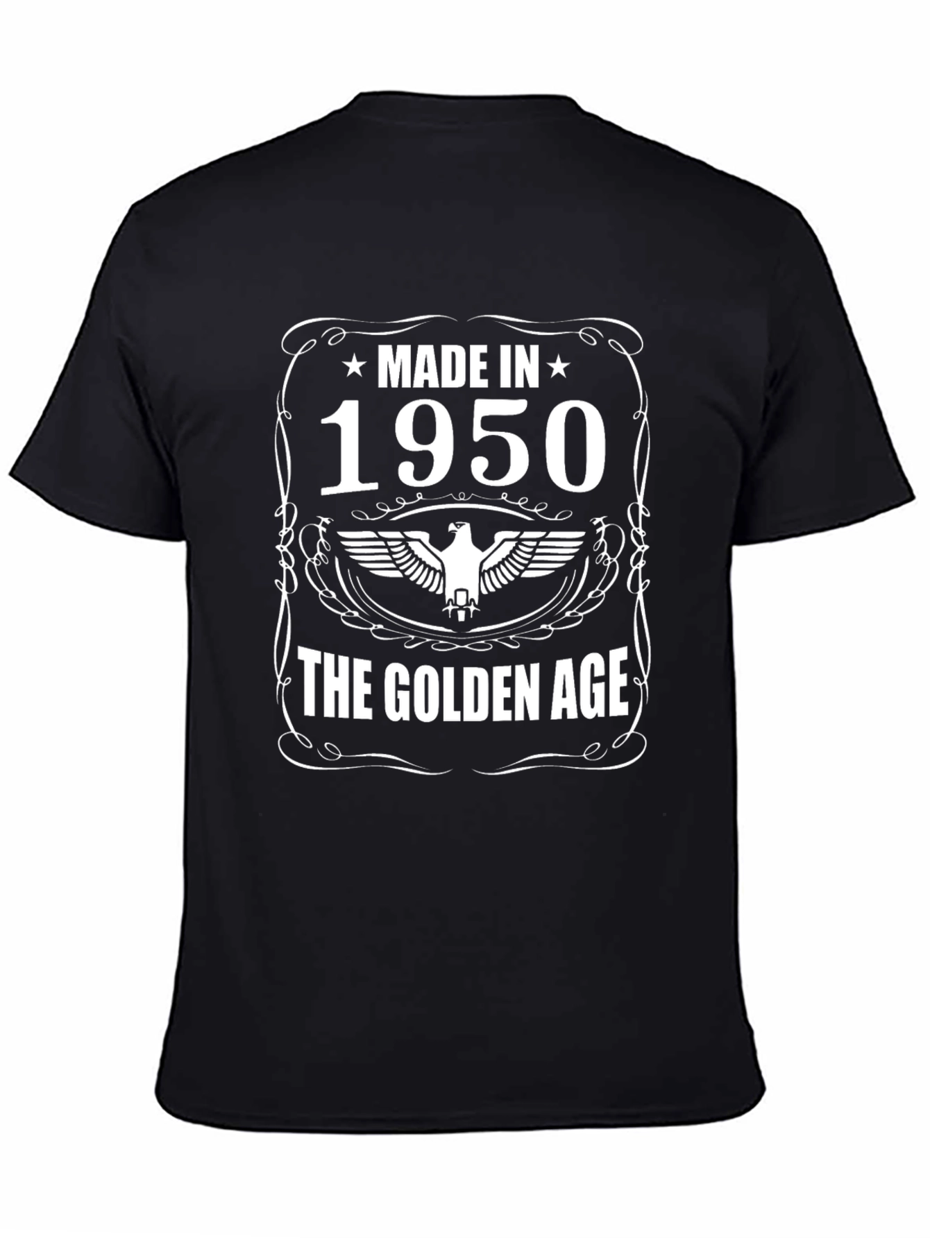Black Made in 1950 T-Shirt Golden Age 74th Birthday Gift view 4