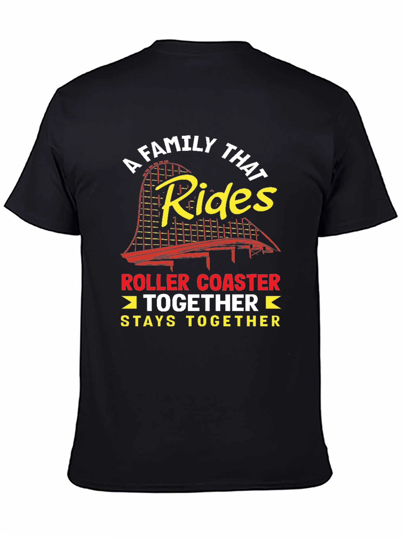 Black Family Roller Coaster Ride T-Shirt view 4
