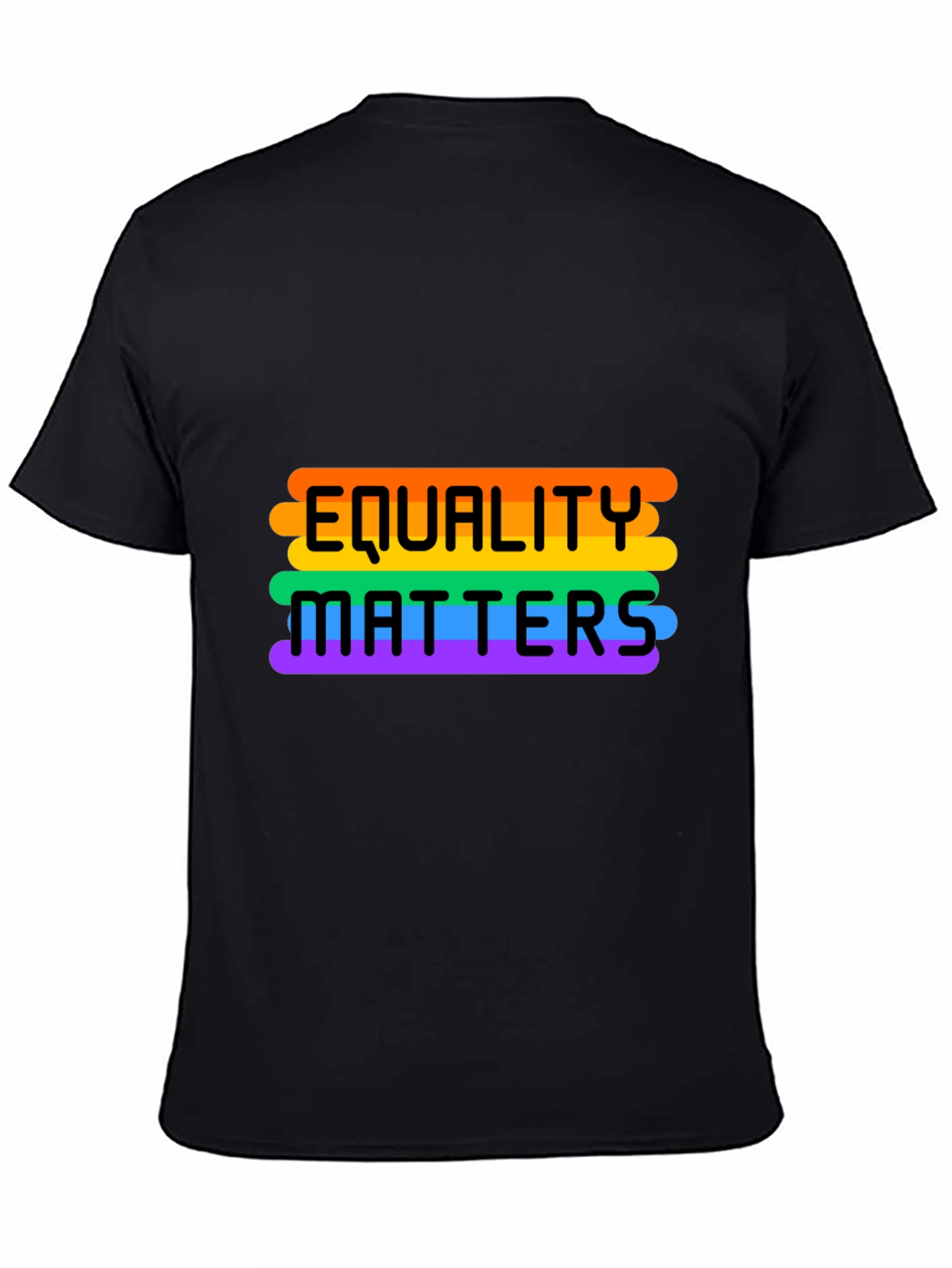Black Equality Matters Rainbow Pride T-Shirt view 4
