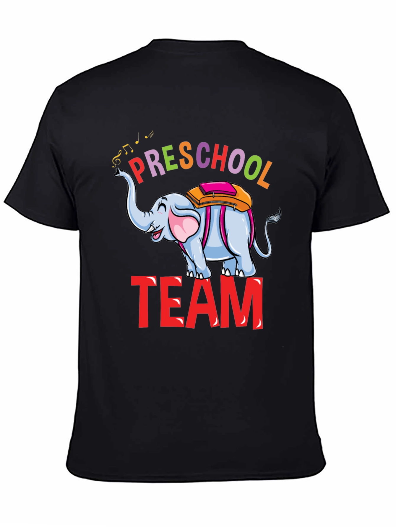 Black Preschool Team Elephant T-Shirt view 4