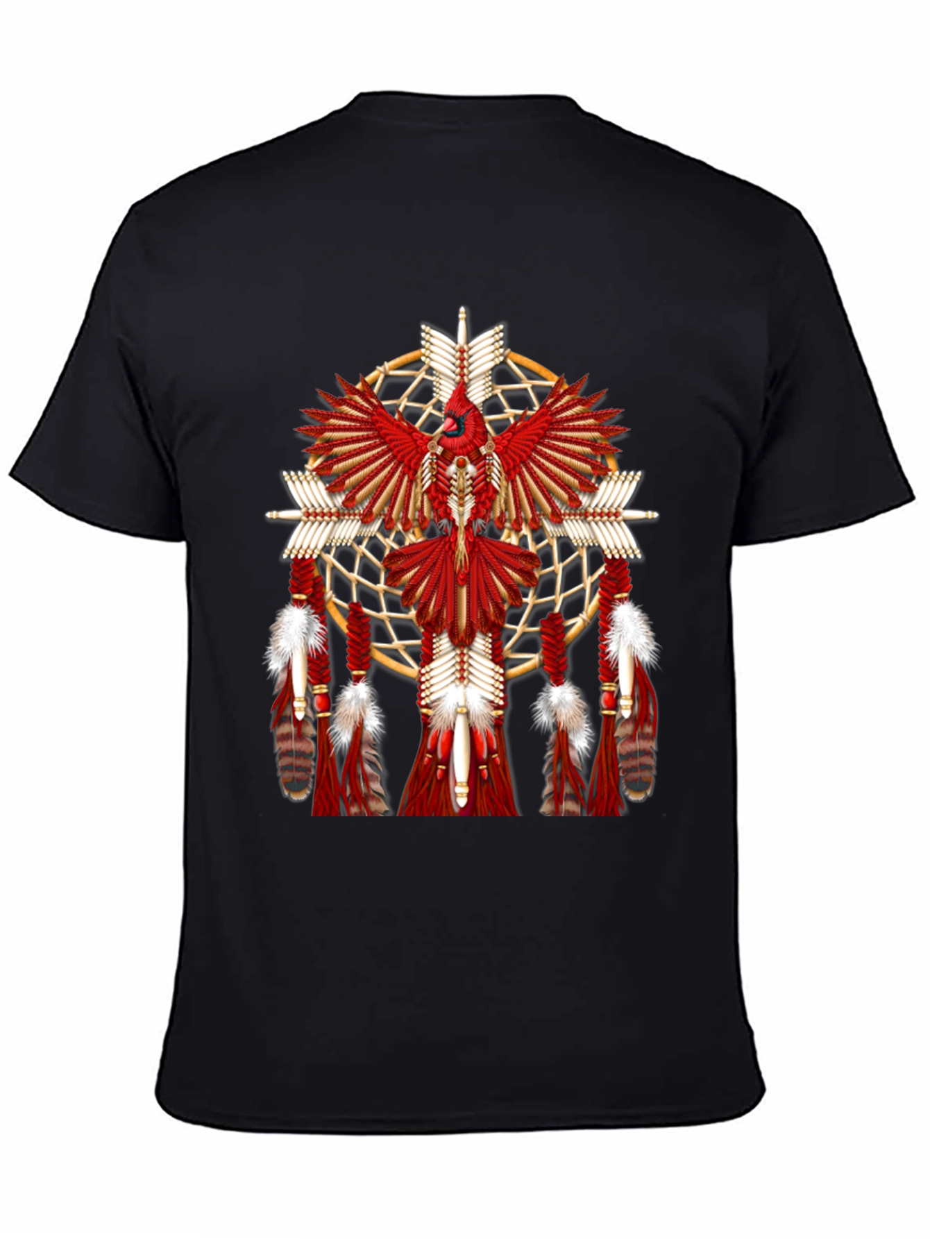 Black Cardinal Dreamcatcher Graphic Tee view 4