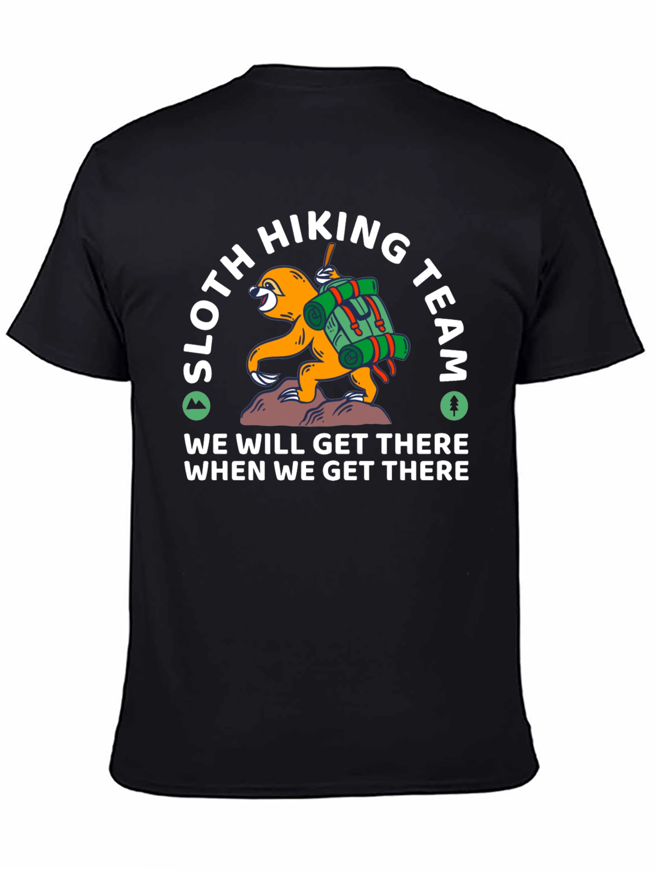 Black Sloth Hiking Team T-Shirt - Funny Adventure Tee view 4