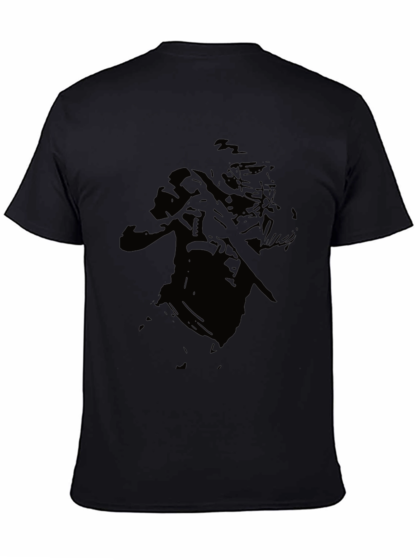 Black Men's Graphic Black T-Shirt view 4