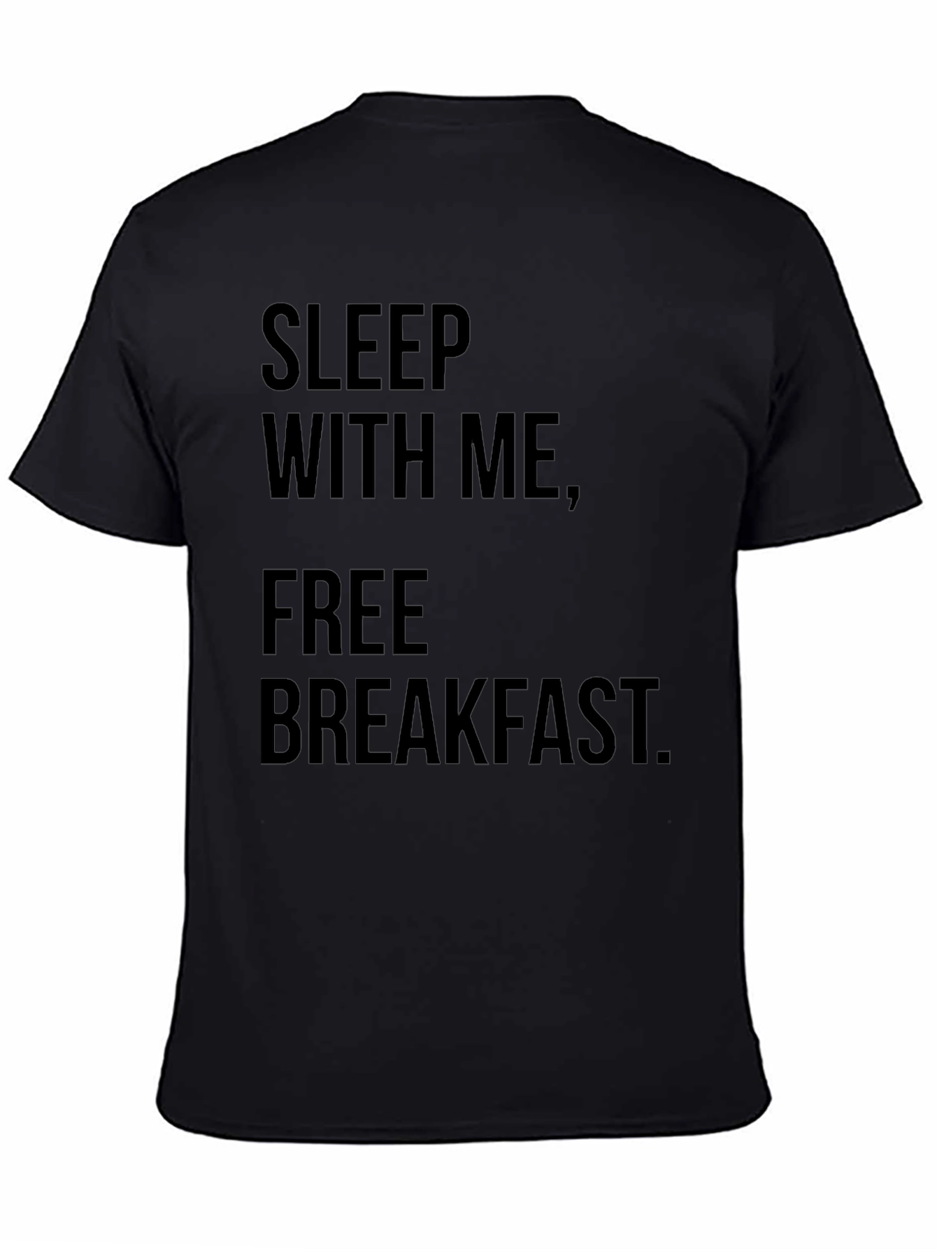 Black Sleep With Me Free Breakfast Graphic Tee view 4