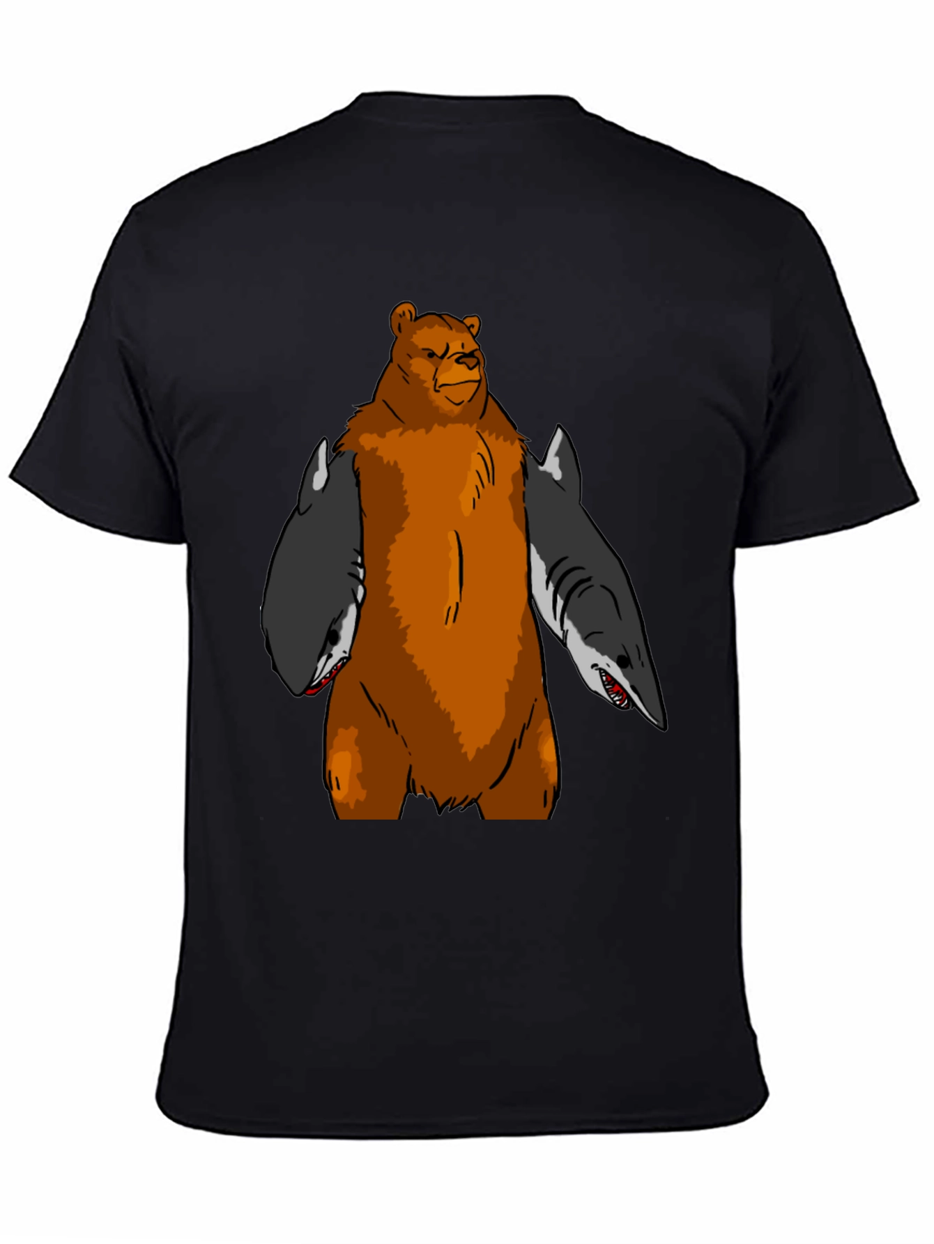 Black Bear Shark T-Shirt - Funny Graphic Tee view 4
