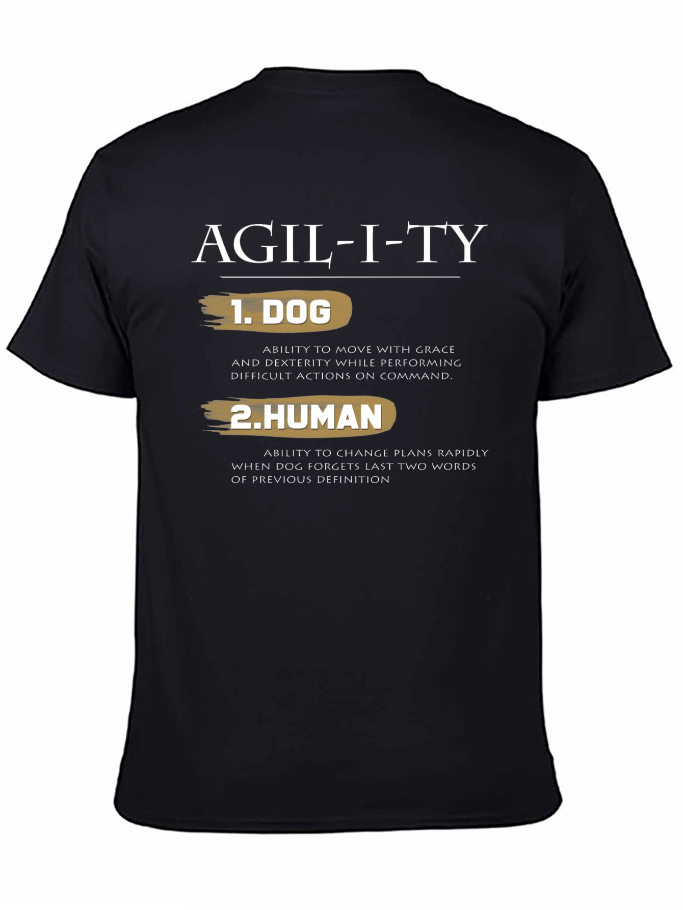 Black Agility Dog Human Graphic Tee - Funny T-Shirt view 4