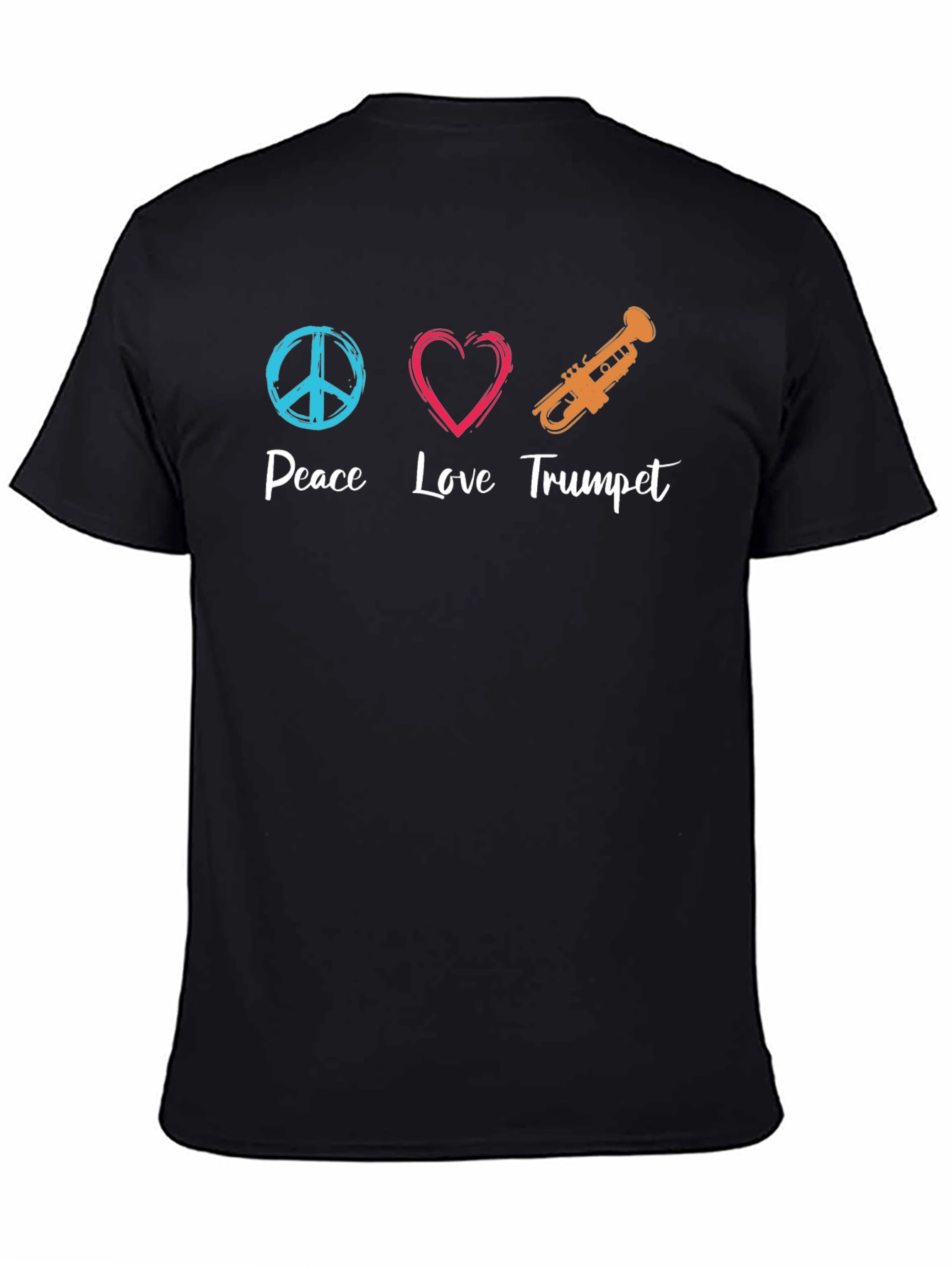 Black Peace Love Trumpet Graphic Tee view 4