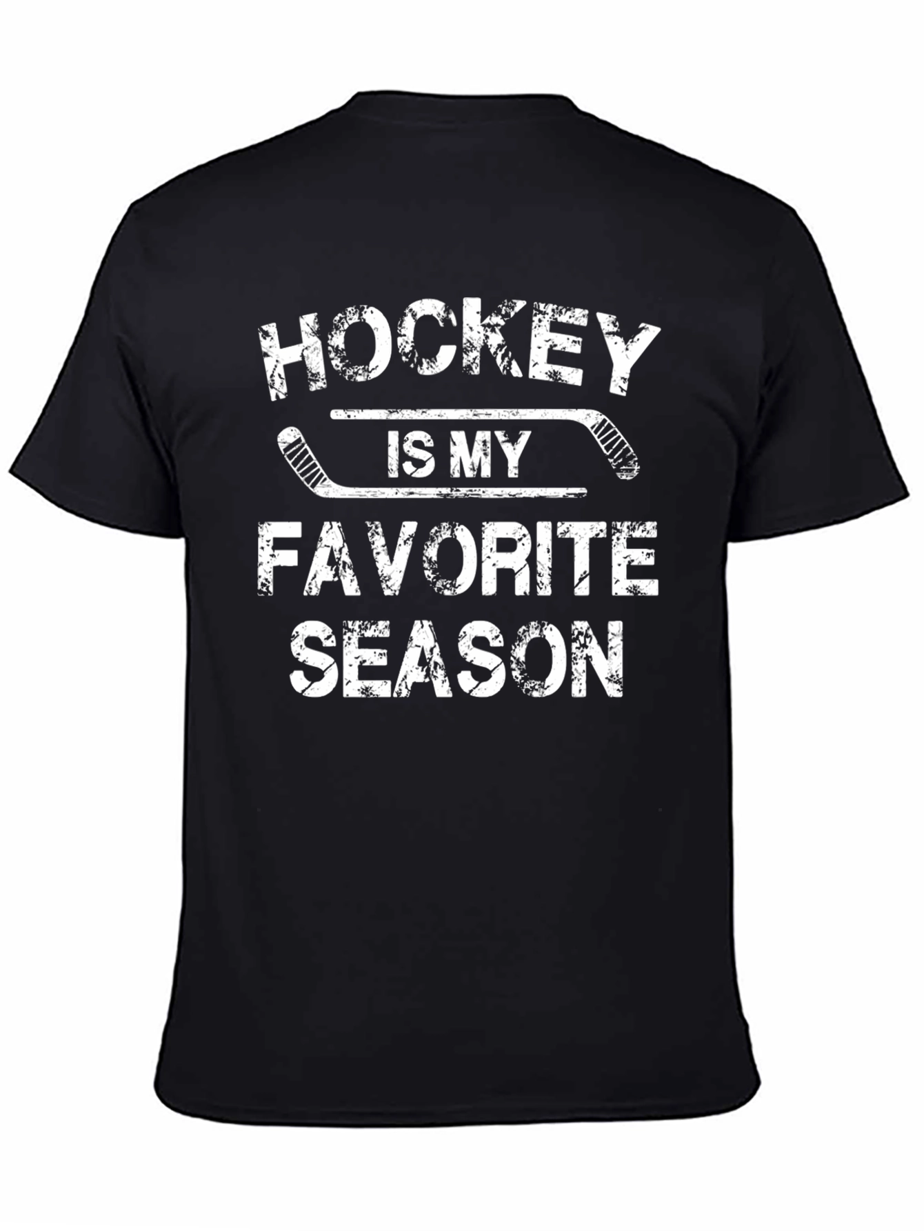 Black Hockey Is My Favorite Season Black T-Shirt view 4