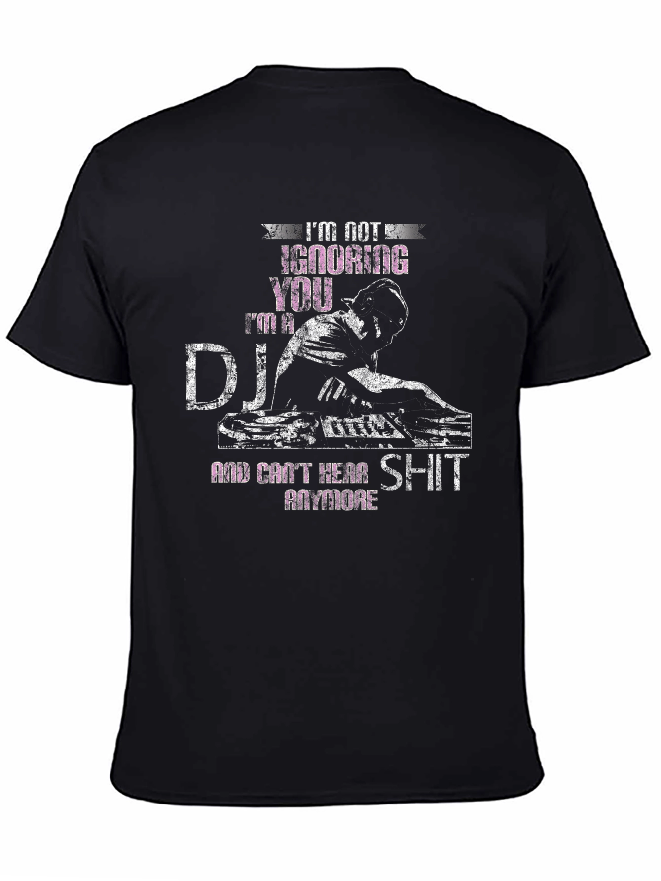 Black DJ Graphic T-Shirt - "I'm Not Ignoring You" view 4