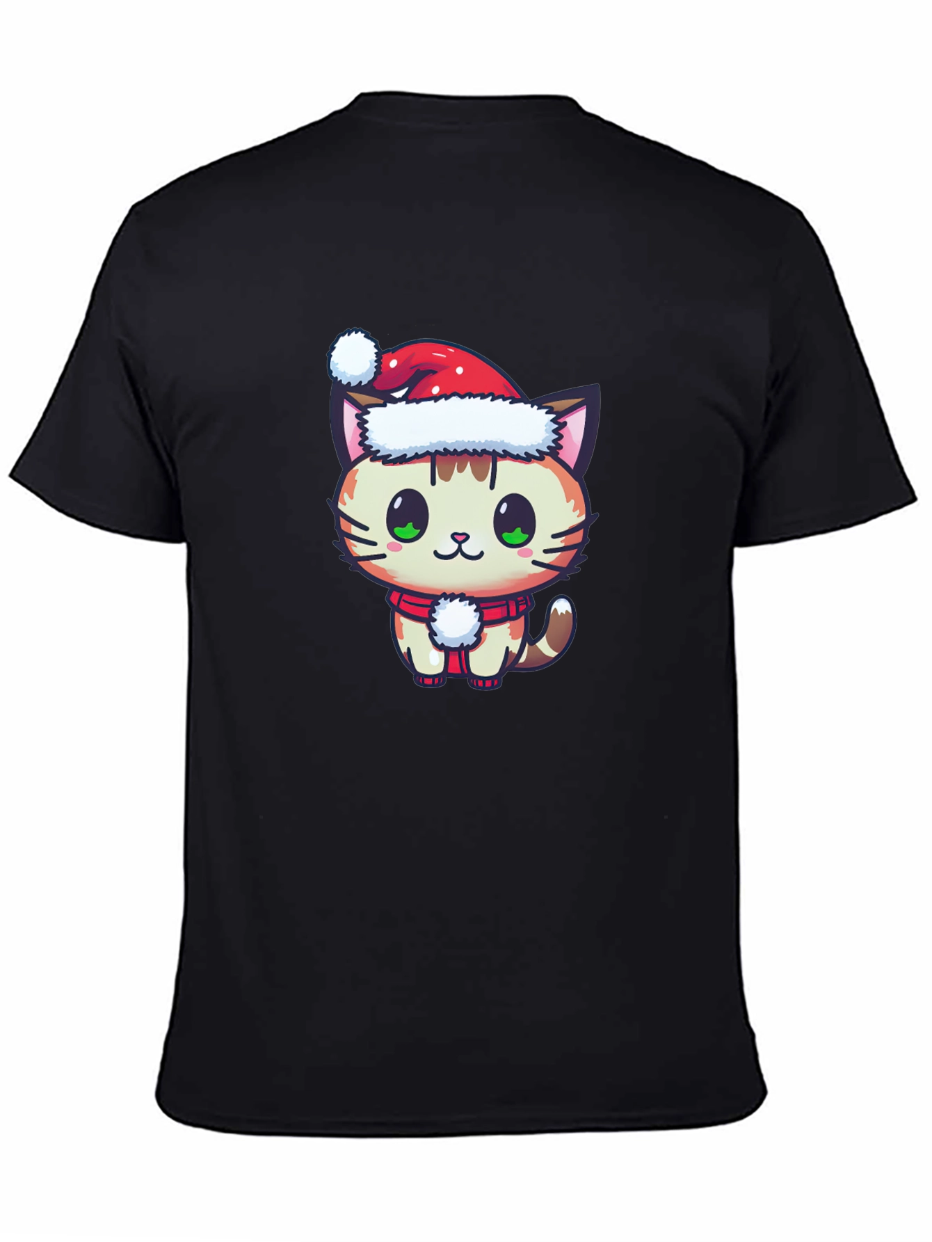 Black Festive Cat T-Shirt - Holiday Cheer view 4