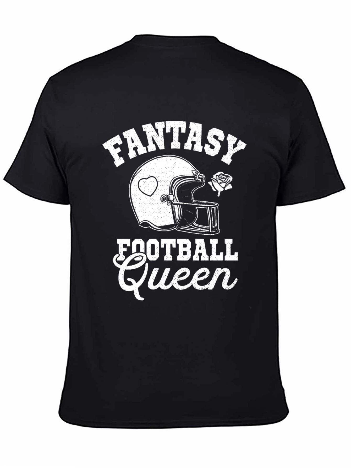 Black Fantasy Football Queen T-Shirt view 4
