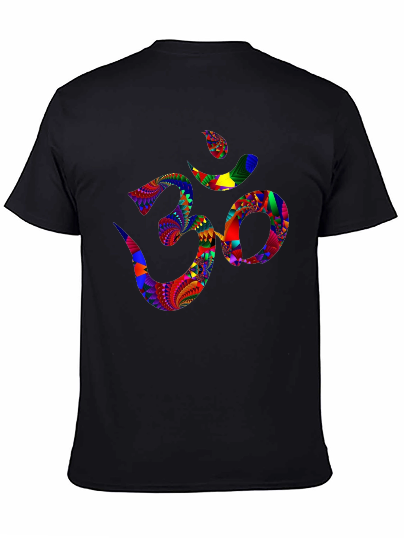 Black Om Symbol T-Shirt - Colorful Spiritual Design view 4
