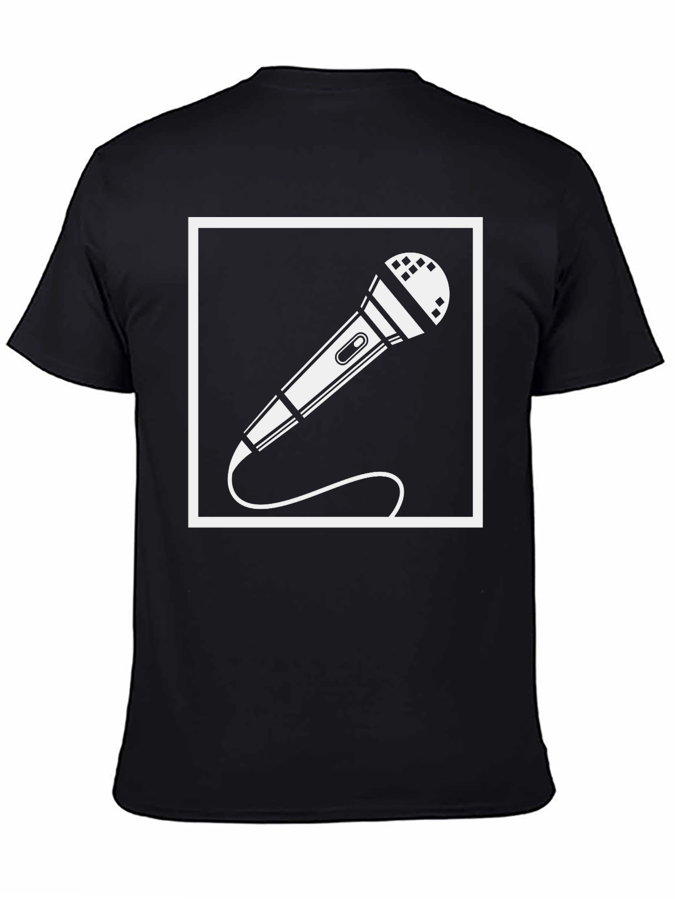 Black Black Microphone Graphic Tee - Singer Musician T-Shirt view 4