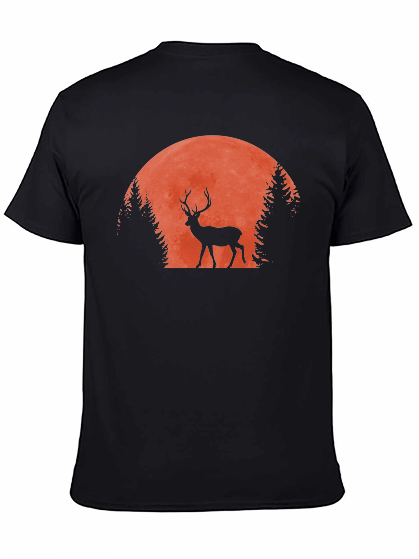 Black Deer Silhouette T-Shirt - Nature Inspired Graphic Tee view 4