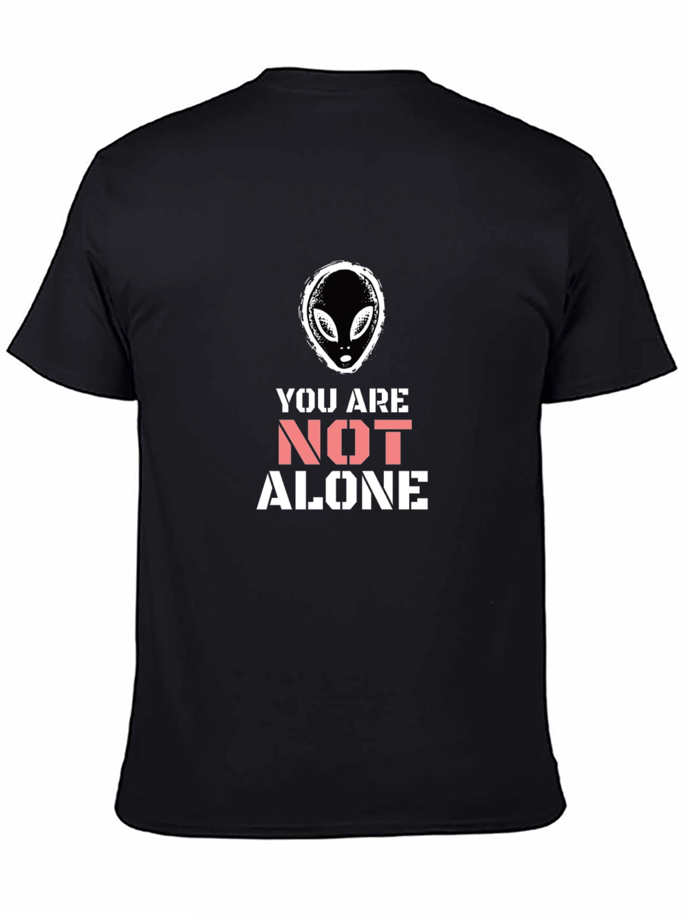 Black Alien Graphic Tee - You Are Not Alone T-Shirt view 4